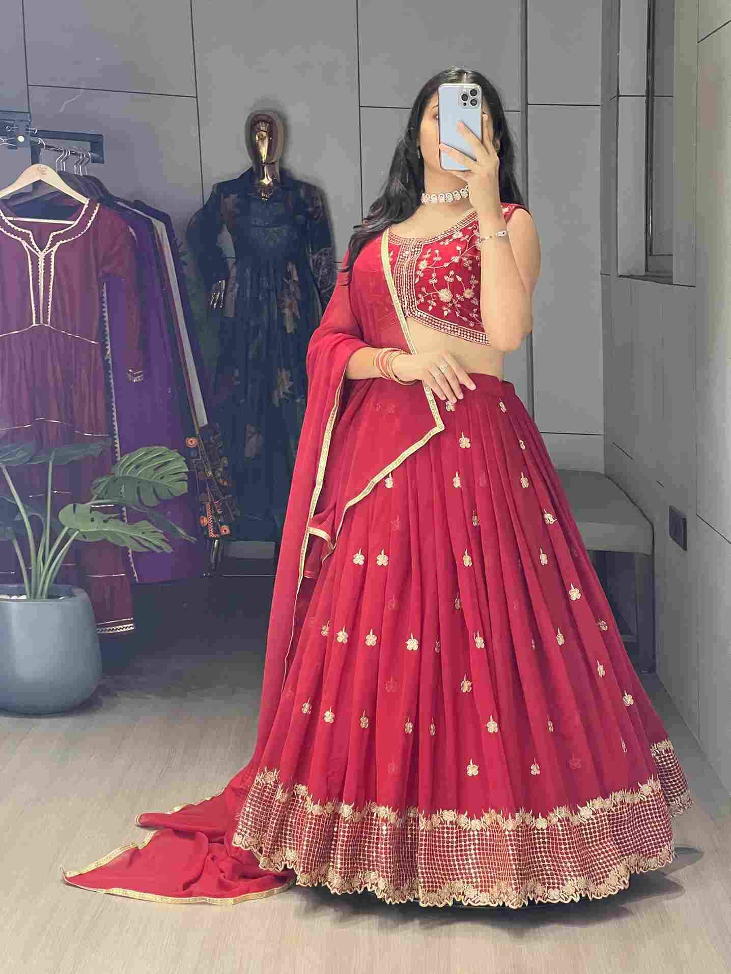 Gr-9036 By Fashid Wholesale 01 To 02 Series Navratri Wear Collection Beautiful Stylish Colorful Fancy Party Wear & Occasional Wear Heavy Georgette Lehengas At Wholesale Price