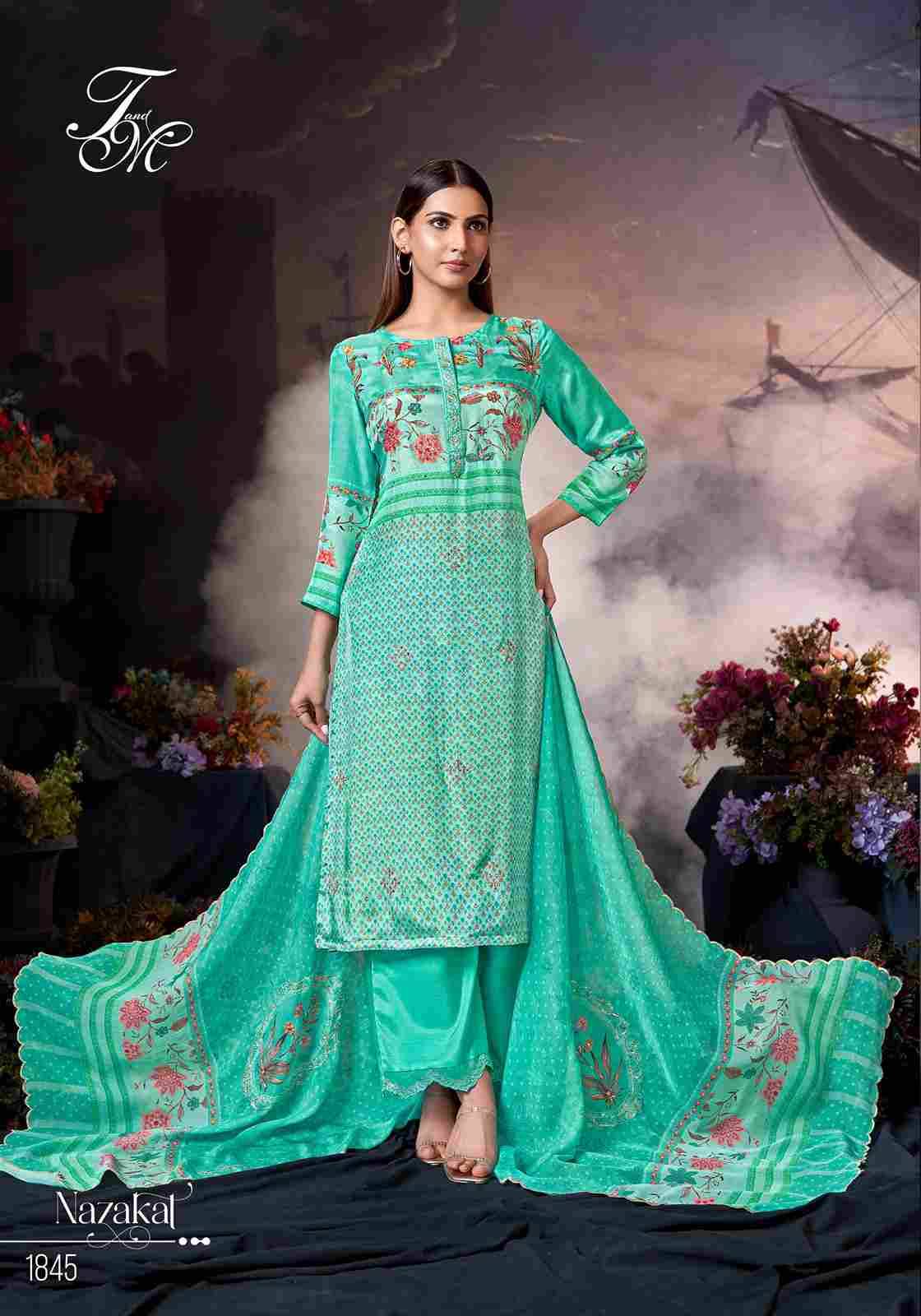 Nazakat By T And M Designer Studio Beautiful Festive Suits Colorful Stylish Fancy Casual Wear & Ethnic Wear Pure Silk Dresses At Wholesale Price