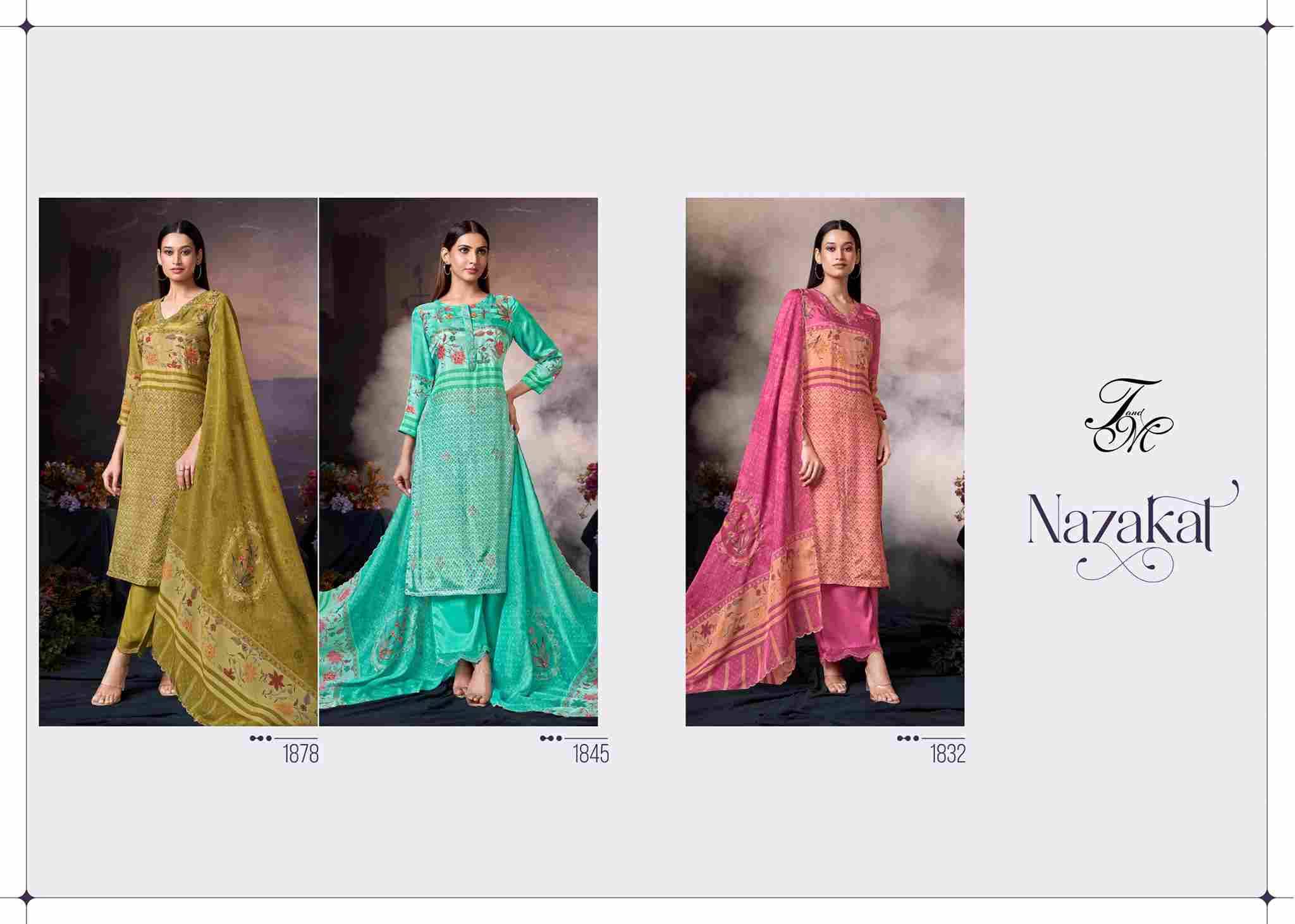 Nazakat By T And M Designer Studio Beautiful Festive Suits Colorful Stylish Fancy Casual Wear & Ethnic Wear Pure Silk Dresses At Wholesale Price