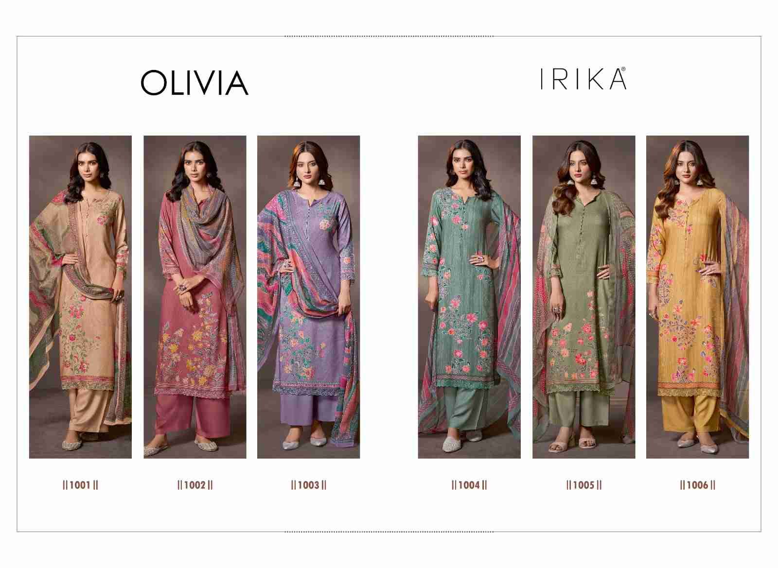 Olivia By Irika 1001 To 1006 Series Designer Stylish Fancy Colorful Beautiful Party Wear & Ethnic Wear Collection Viscose Pashmina Dresses At Wholesale Price
