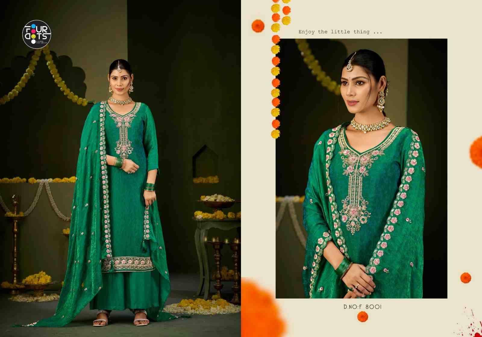 Quinn By Four Dots 8001 To 8004 Series Designer Stylish Fancy Colorful Beautiful Party Wear & Ethnic Wear Collection Jacquard Dresses At Wholesale Price