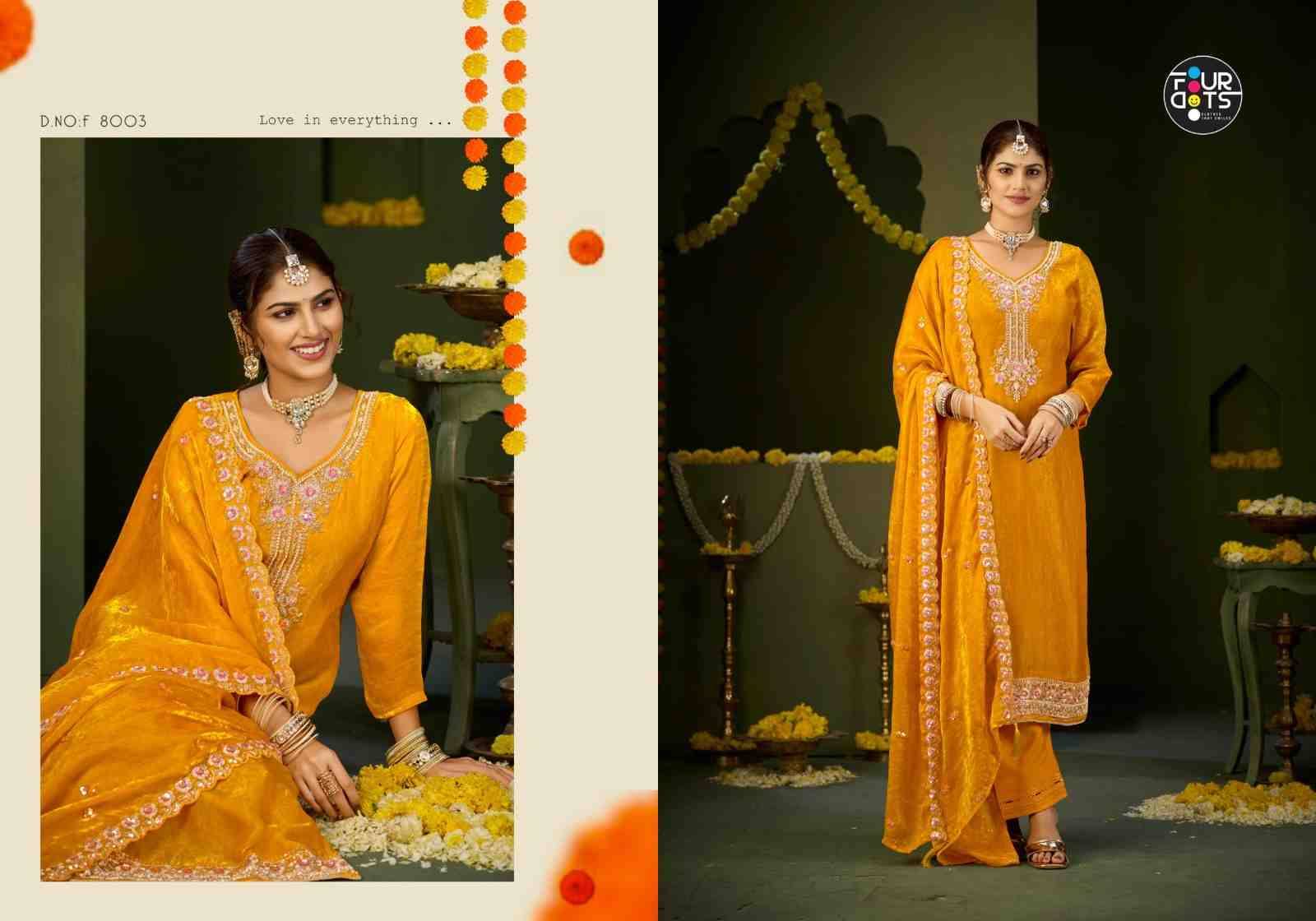 Quinn By Four Dots 8001 To 8004 Series Designer Stylish Fancy Colorful Beautiful Party Wear & Ethnic Wear Collection Jacquard Dresses At Wholesale Price