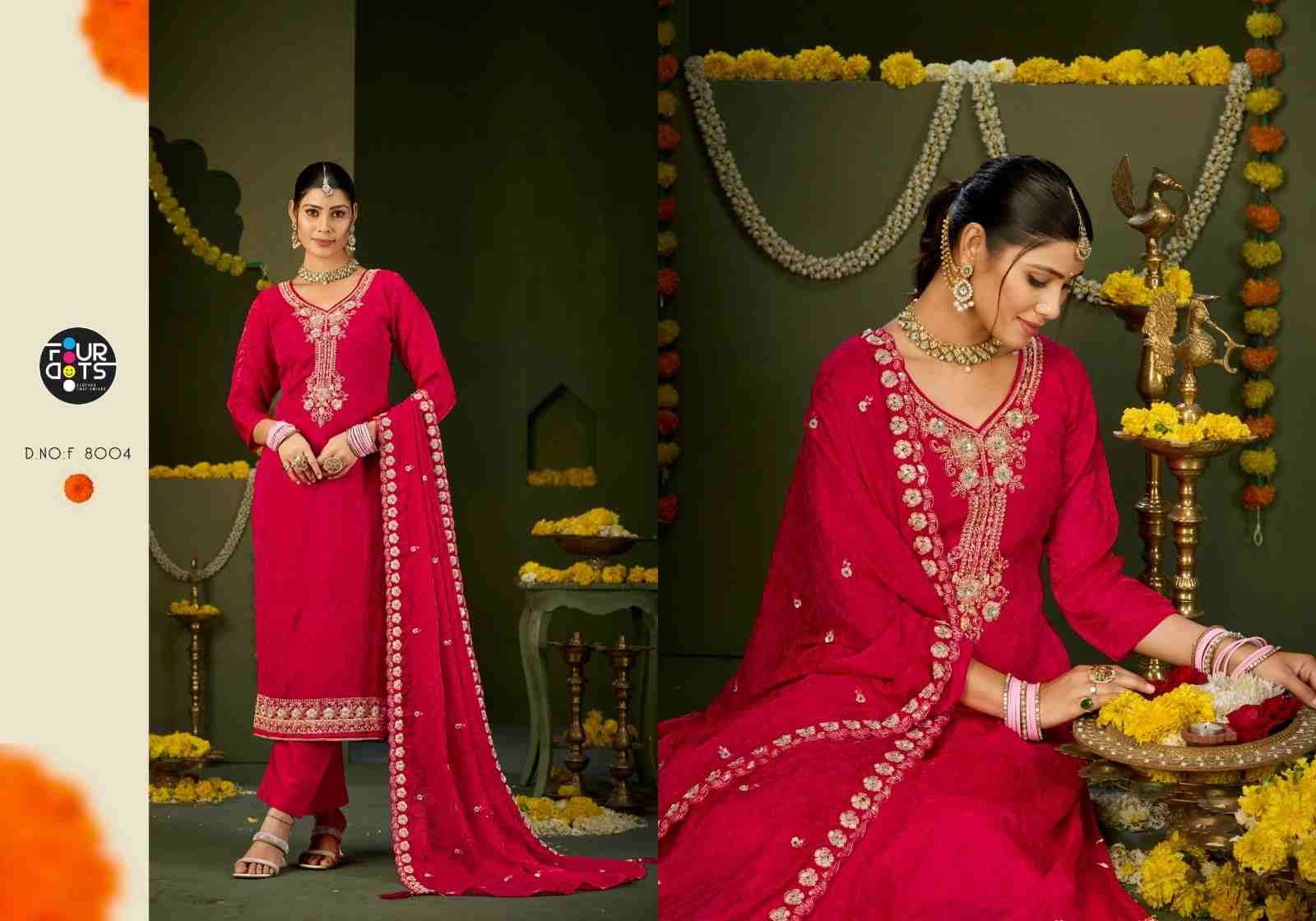 Quinn By Four Dots 8001 To 8004 Series Designer Stylish Fancy Colorful Beautiful Party Wear & Ethnic Wear Collection Jacquard Dresses At Wholesale Price