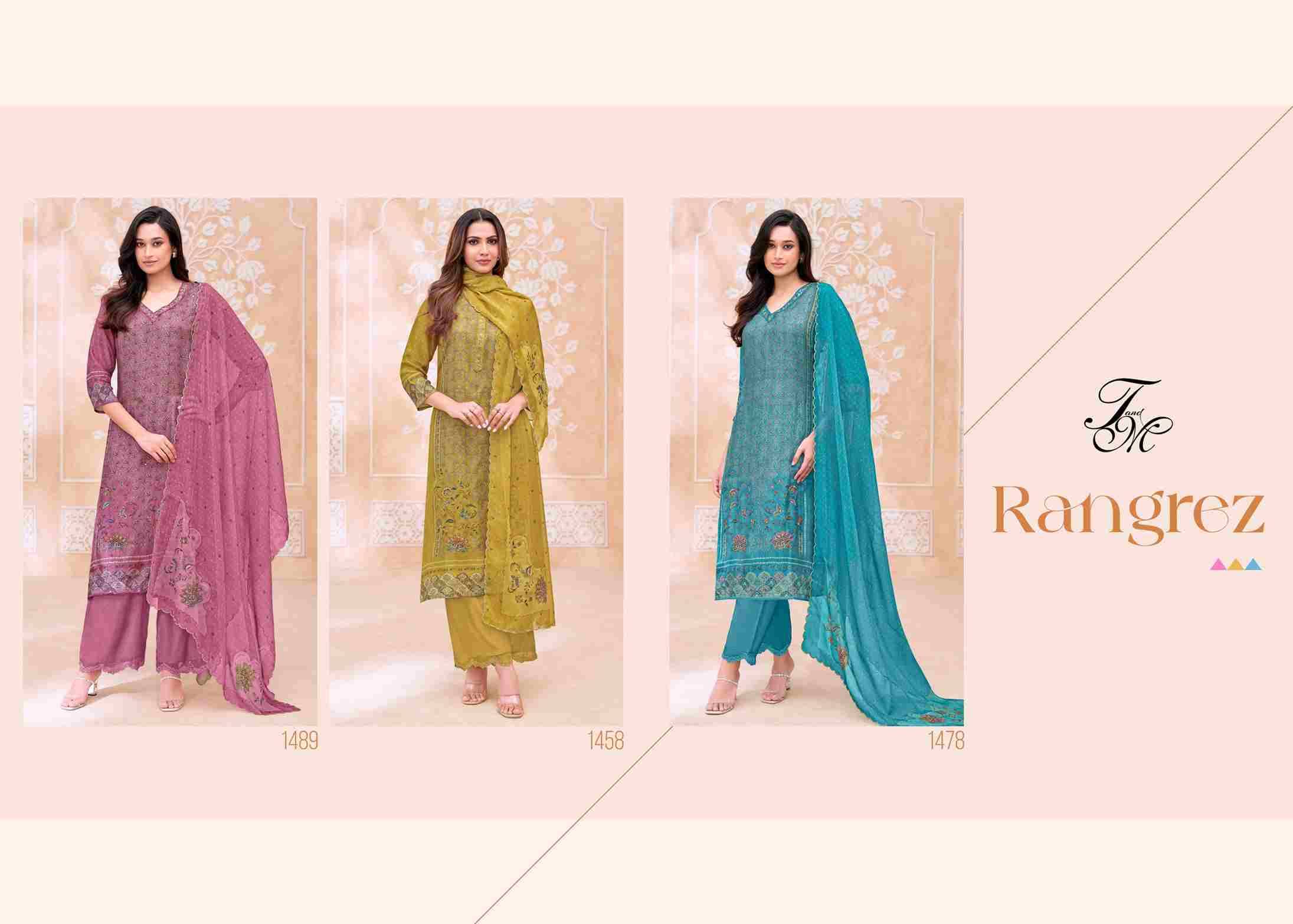 Rangrez By T And M Designer Studio Beautiful Festive Suits Colorful Stylish Fancy Casual Wear & Ethnic Wear Pure Silk Dresses At Wholesale Price