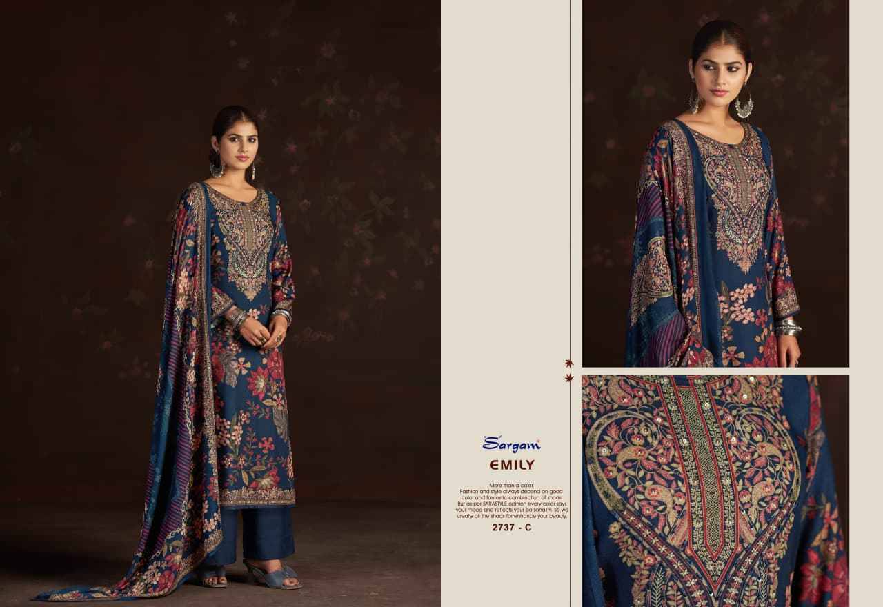 Emily By Sargam Prints 2737-A To 2737-D Series Beautiful Festive Suits Stylish Fancy Colorful Casual Wear & Ethnic Wear Pure Viscose Pashmina Dresses At Wholesale Price