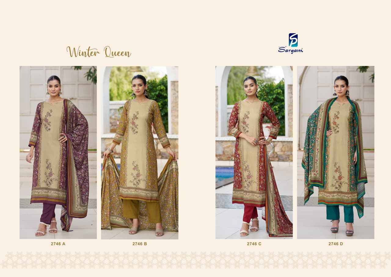 Winter Queen By Sargam Prints 2746-A To 2746-D Series Beautiful Festive Suits Stylish Fancy Colorful Casual Wear & Ethnic Wear Pure Viscose Pashmina Dresses At Wholesale Price