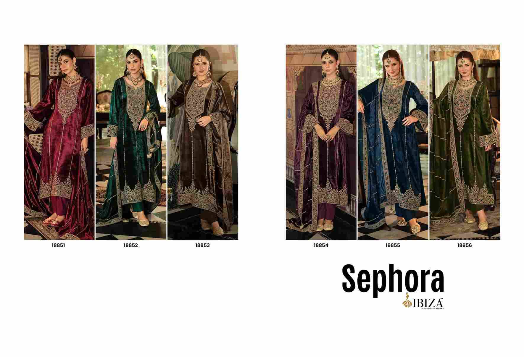 Sephora By Ibiza 18851 To 18856 Series Beautiful Festive Suits Colorful Stylish Fancy Casual Wear & Ethnic Wear Pure Viscose Velvet Dresses At Wholesale Price