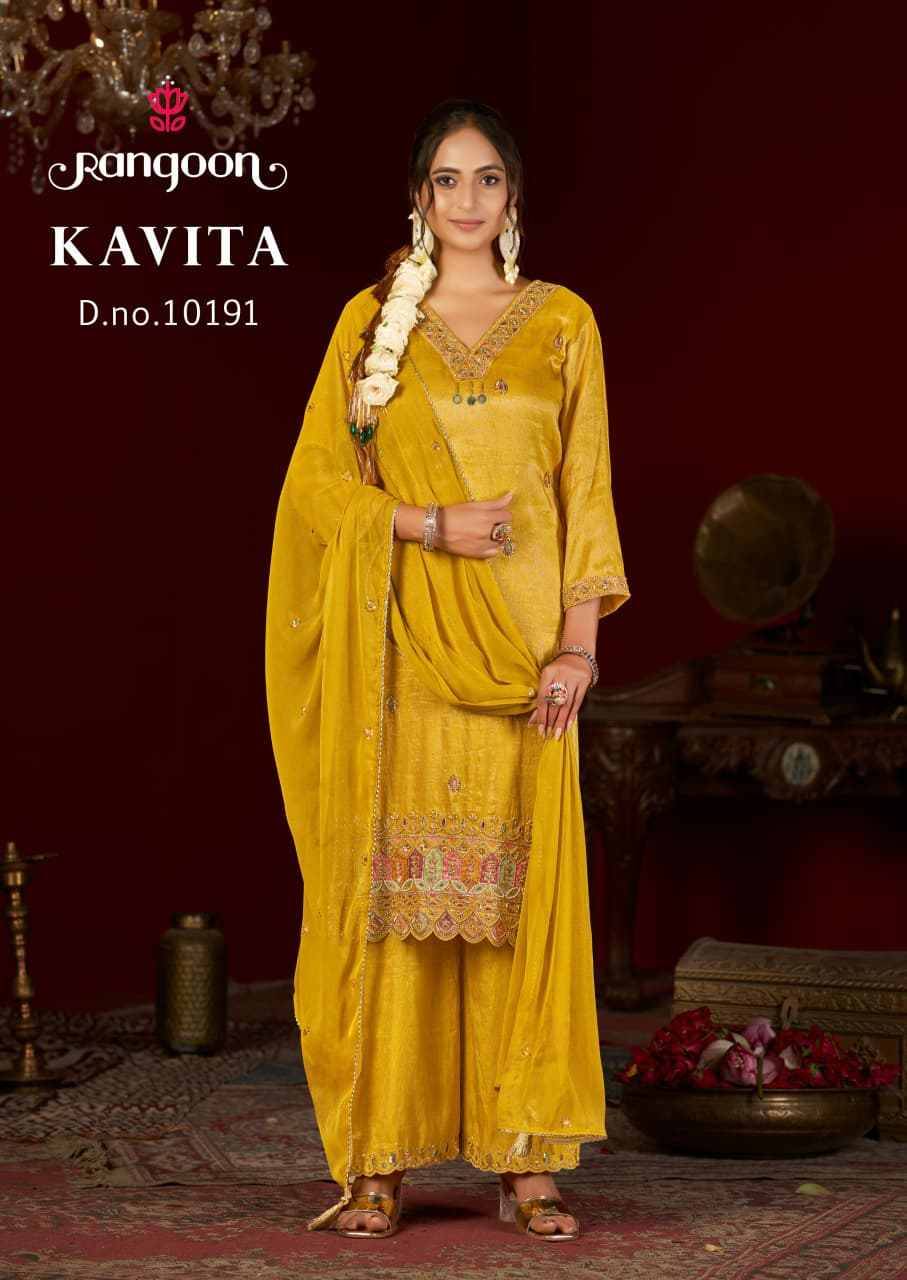 Kavita By Rangoon 10191 To 10194 Series Beautiful Stylish Festive Suits Fancy Colorful Casual Wear & Ethnic Wear & Ready To Wear Viscose Simmer Dresses At Wholesale Price