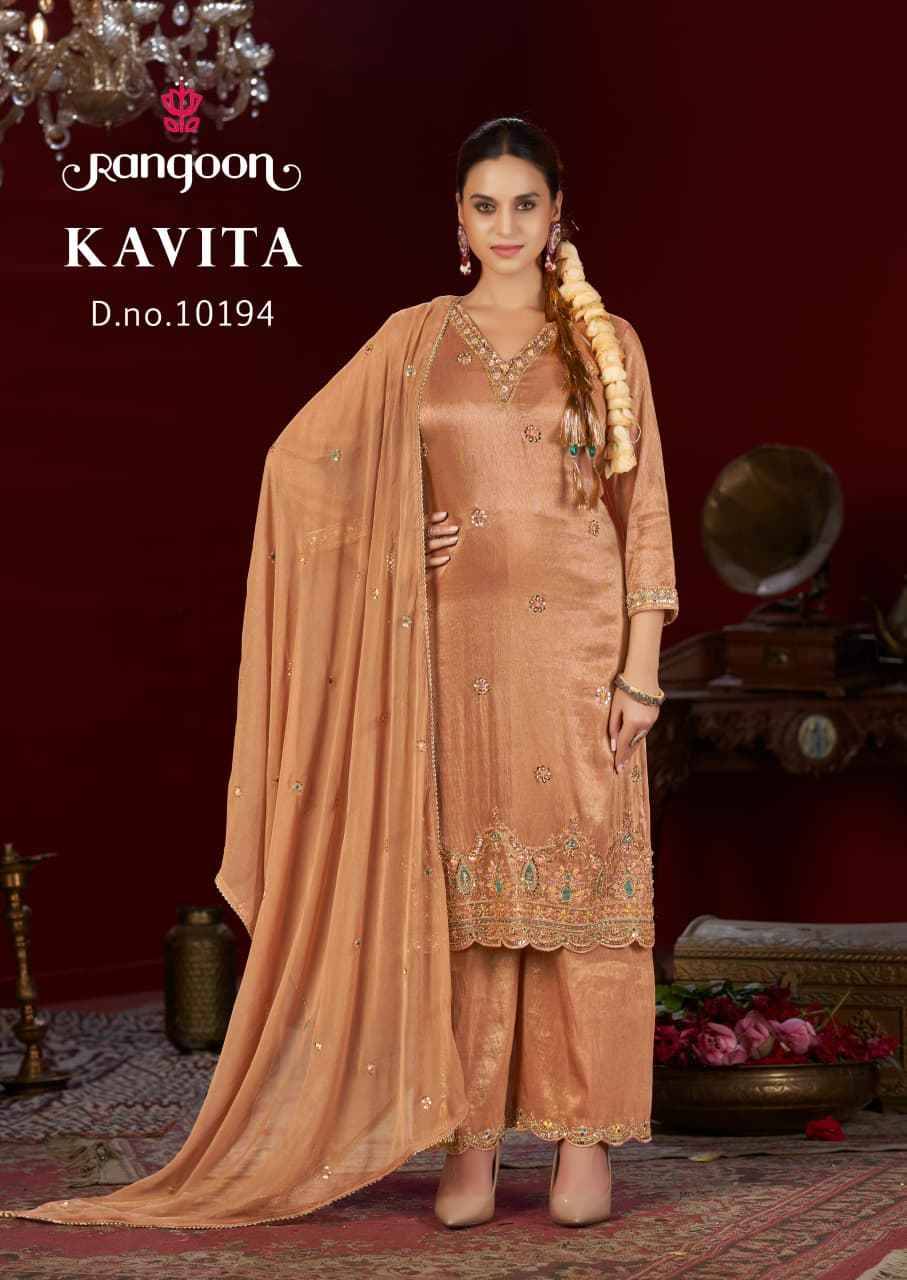 Kavita By Rangoon 10191 To 10194 Series Beautiful Stylish Festive Suits Fancy Colorful Casual Wear & Ethnic Wear & Ready To Wear Viscose Simmer Dresses At Wholesale Price