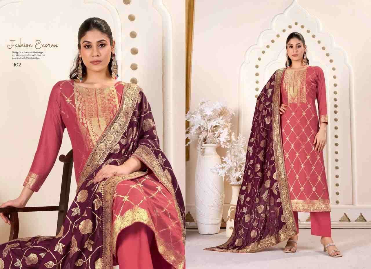 Benz-007 By Tanishk Fashion 1101 To 1104 Series Beautiful Stylish Festive Suits Fancy Colorful Casual Wear & Ethnic Wear & Ready To Wear Muslin Jacquard Dresses At Wholesale Price