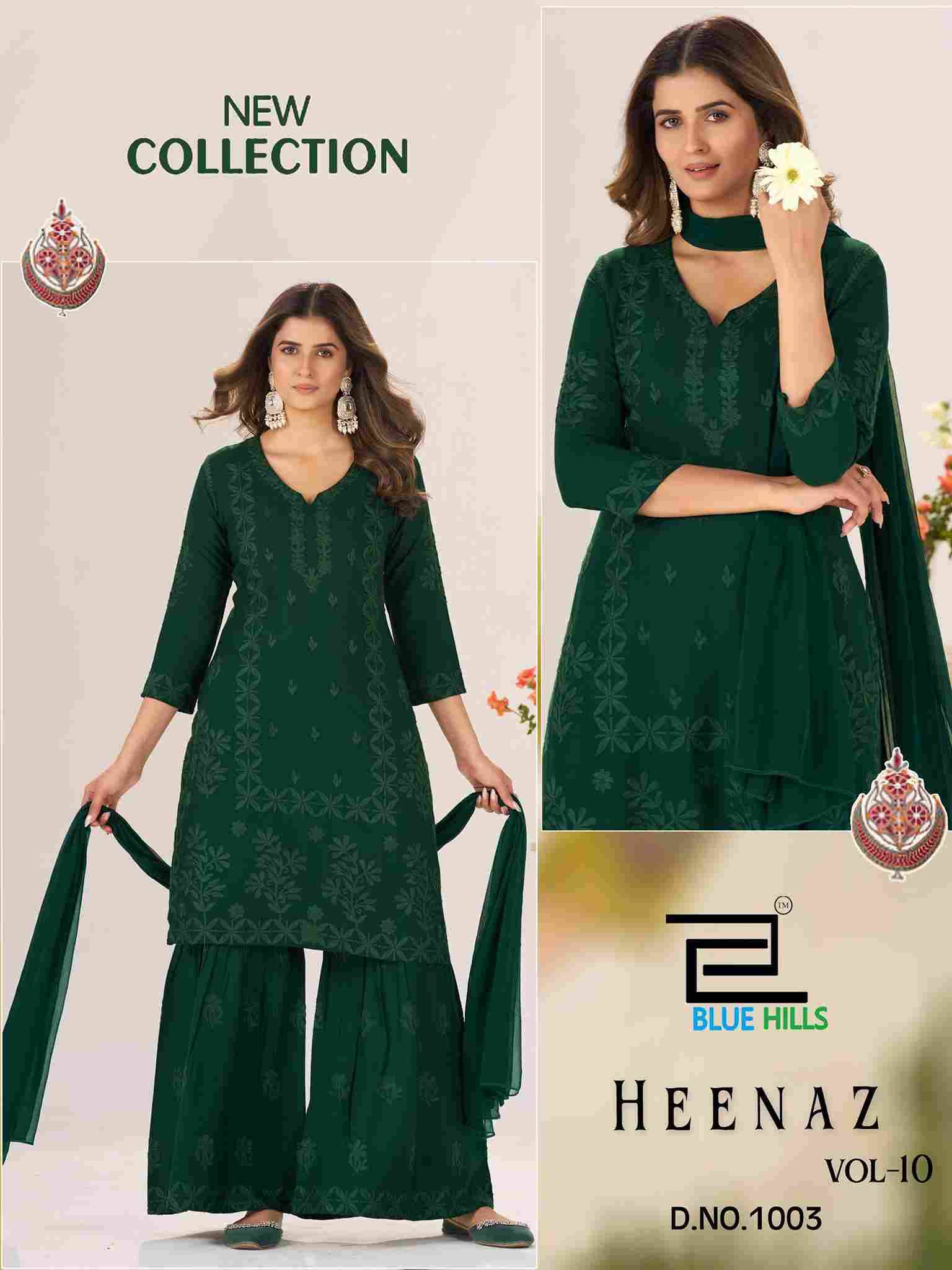 Heenaz Vol-10 By Blue Hills 1001 To 1004 Series Beautiful Festive Suits Colorful Stylish Fancy Casual Wear & Ethnic Wear Rayon Foil Dresses At Wholesale Price
