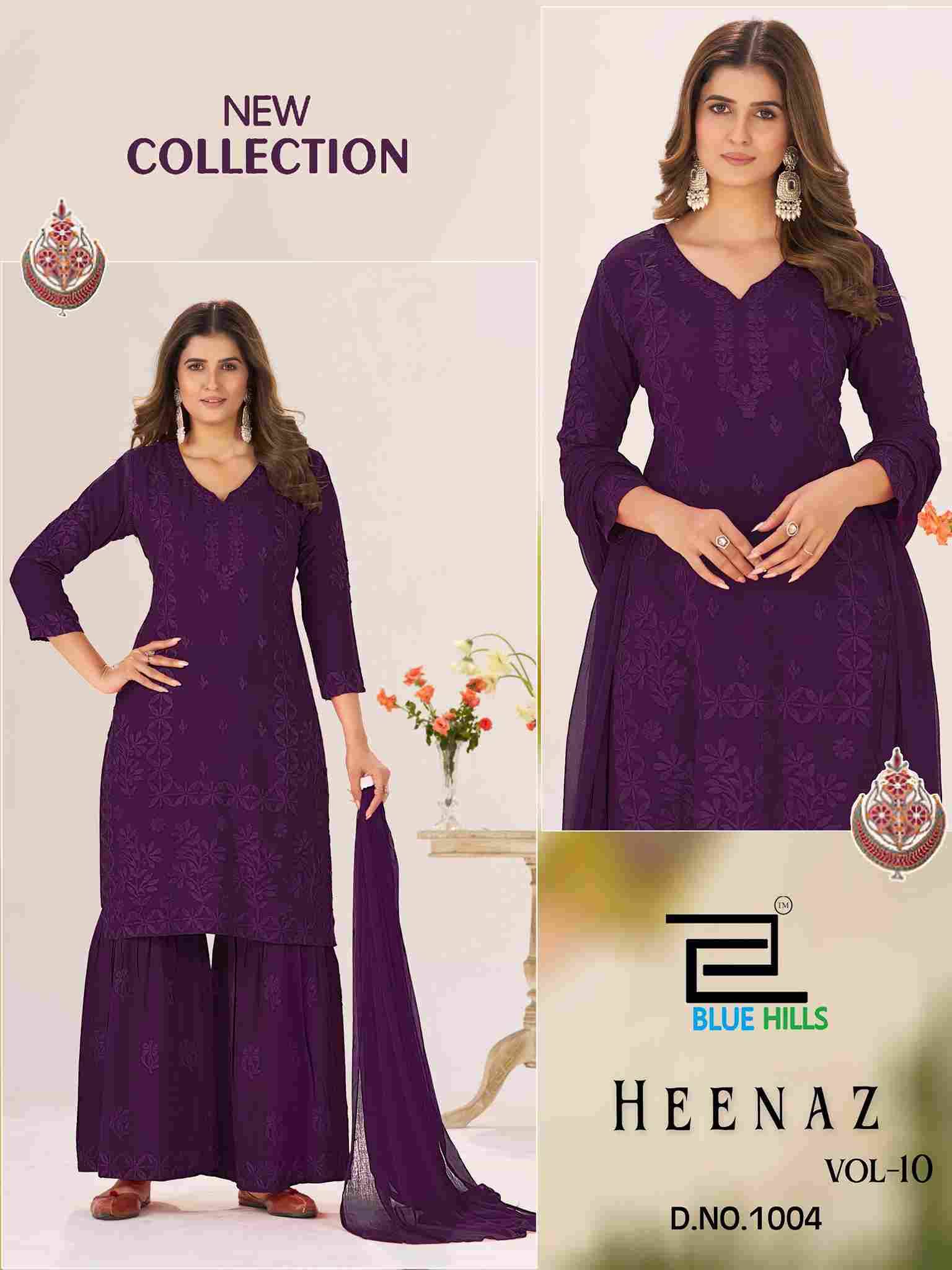 Heenaz Vol-10 By Blue Hills 1001 To 1004 Series Beautiful Festive Suits Colorful Stylish Fancy Casual Wear & Ethnic Wear Rayon Foil Dresses At Wholesale Price