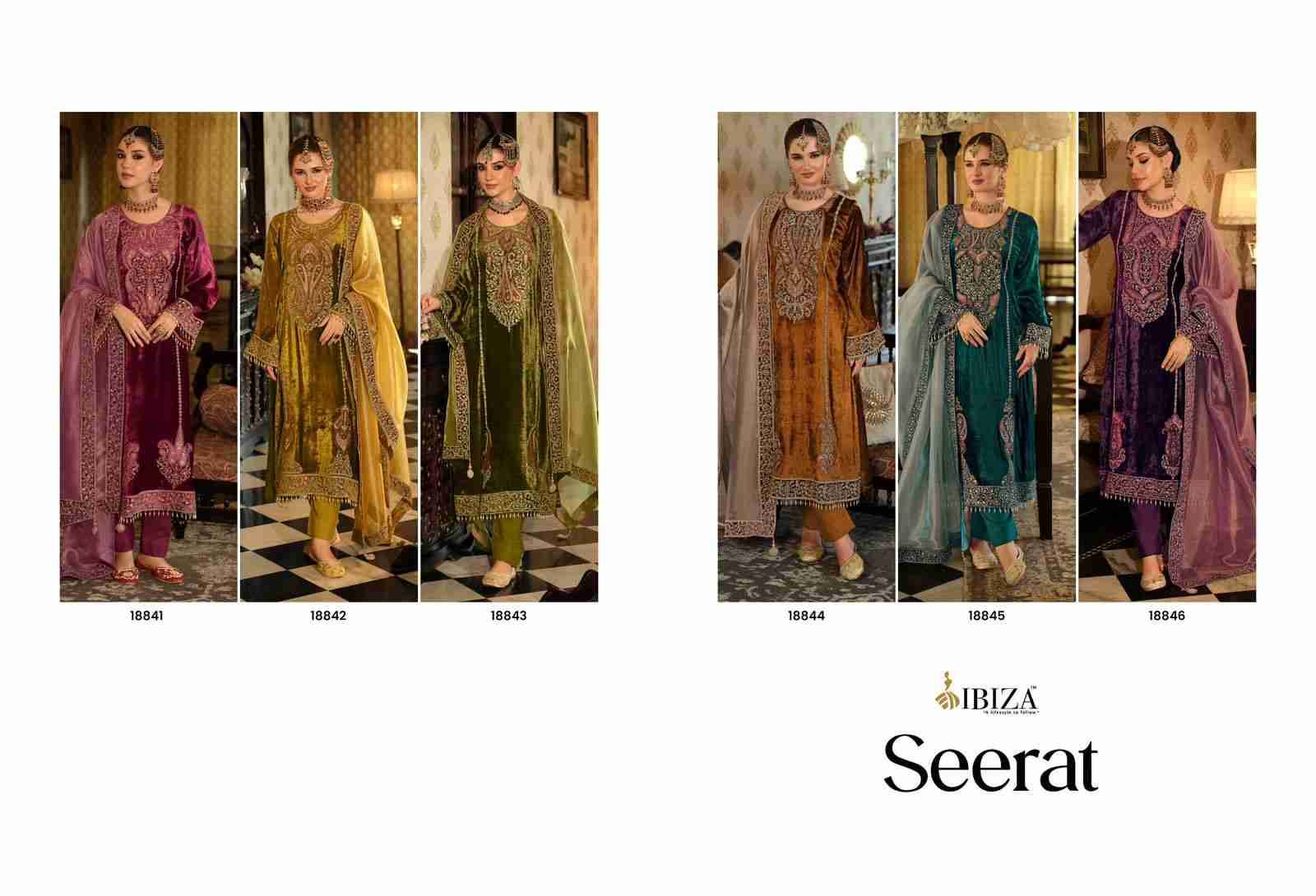 Seerat By Ibiza 18841 To 18846 Series Beautiful Festive Suits Colorful Stylish Fancy Casual Wear & Ethnic Wear Pure Viscose Velvet Dresses At Wholesale Price