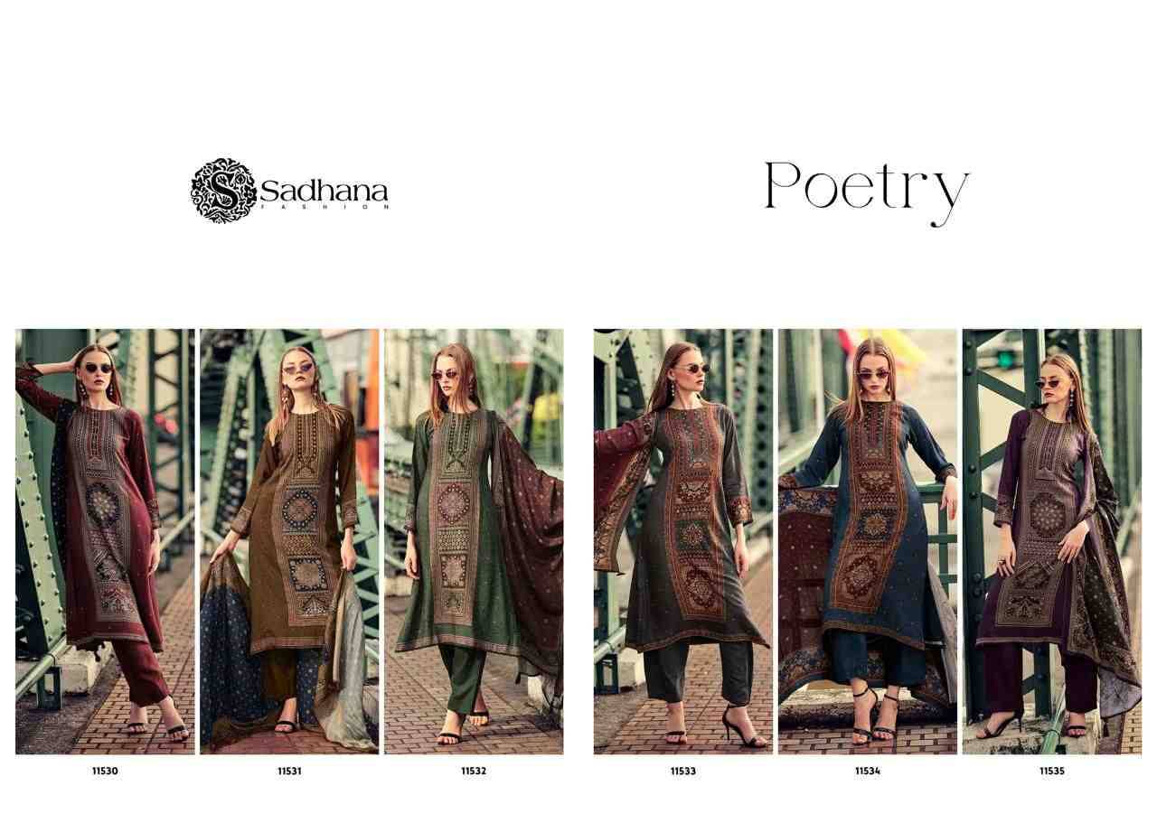 Poetry By Sadhana Fashion 11530 To 11535 Series Designer Festive Suits Beautiful Fancy Stylish Colorful Party Wear & Occasional Wear Pure Viscose Pashmina Print Dresses At Wholesale Price