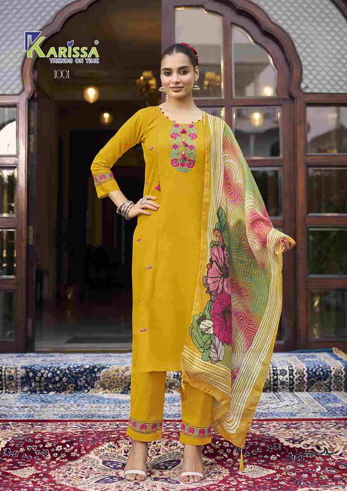 Sania By Karissa 1001 To 1004 Series Designer Festive Suits Collection Beautiful Stylish Fancy Colorful Party Wear & Occasional Wear Soft Cotton Dresses At Wholesale Price