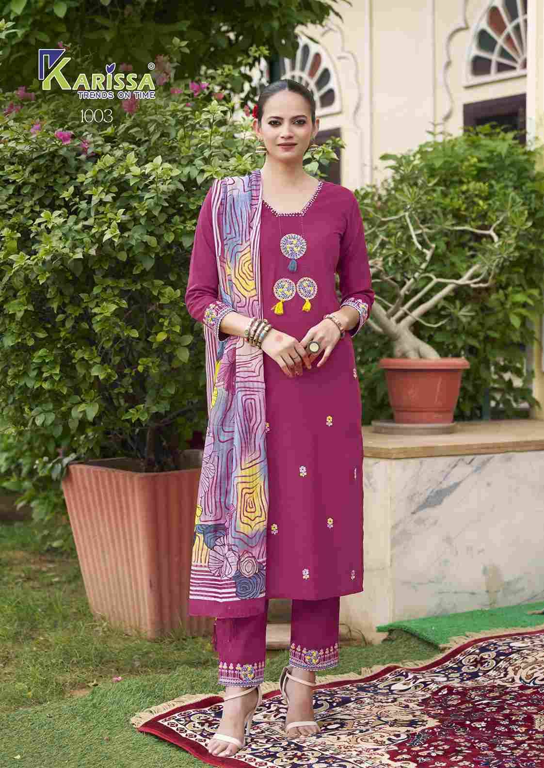 Sania By Karissa 1001 To 1004 Series Designer Festive Suits Collection Beautiful Stylish Fancy Colorful Party Wear & Occasional Wear Soft Cotton Dresses At Wholesale Price