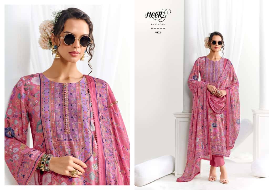 Chamak By Kimora Fashion 9801 To 9806 Series Designer Festive Suits Collection Beautiful Stylish Fancy Colorful Party Wear & Occasional Wear Pure Muslin Dresses At Wholesale Price