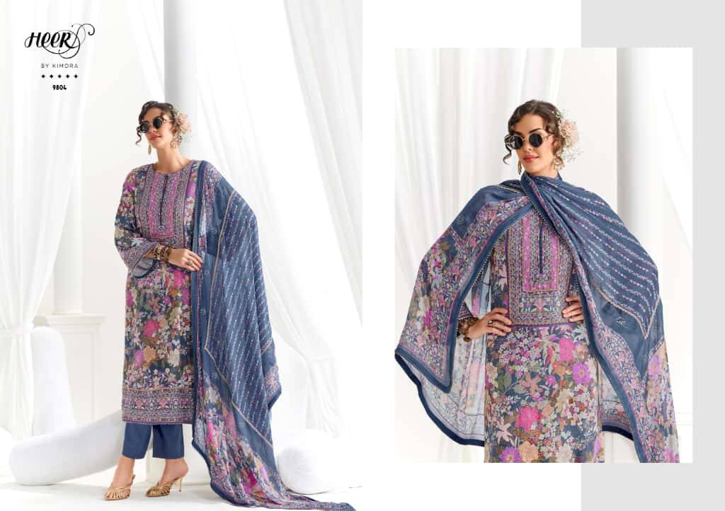 Chamak By Kimora Fashion 9801 To 9806 Series Designer Festive Suits Collection Beautiful Stylish Fancy Colorful Party Wear & Occasional Wear Pure Muslin Dresses At Wholesale Price