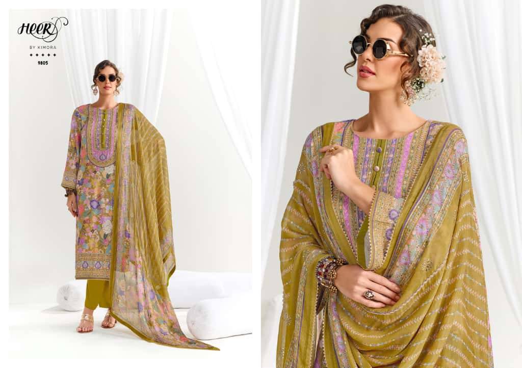 Chamak By Kimora Fashion 9801 To 9806 Series Designer Festive Suits Collection Beautiful Stylish Fancy Colorful Party Wear & Occasional Wear Pure Muslin Dresses At Wholesale Price