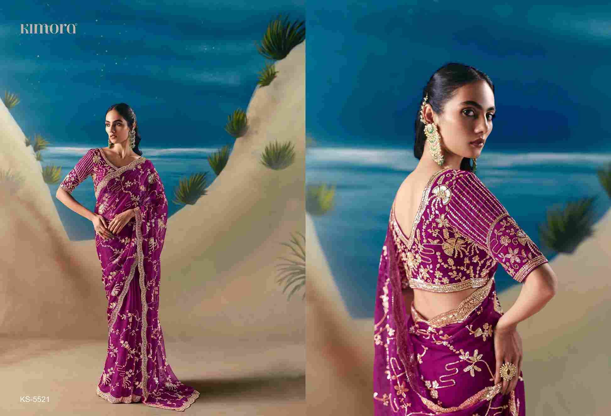 Chandanii By Kimora Fashion 5521 To 5531 Series Indian Traditional Wear Collection Beautiful Stylish Fancy Colorful Party Wear & Occasional Wear Organza Satin Sarees At Wholesale Price