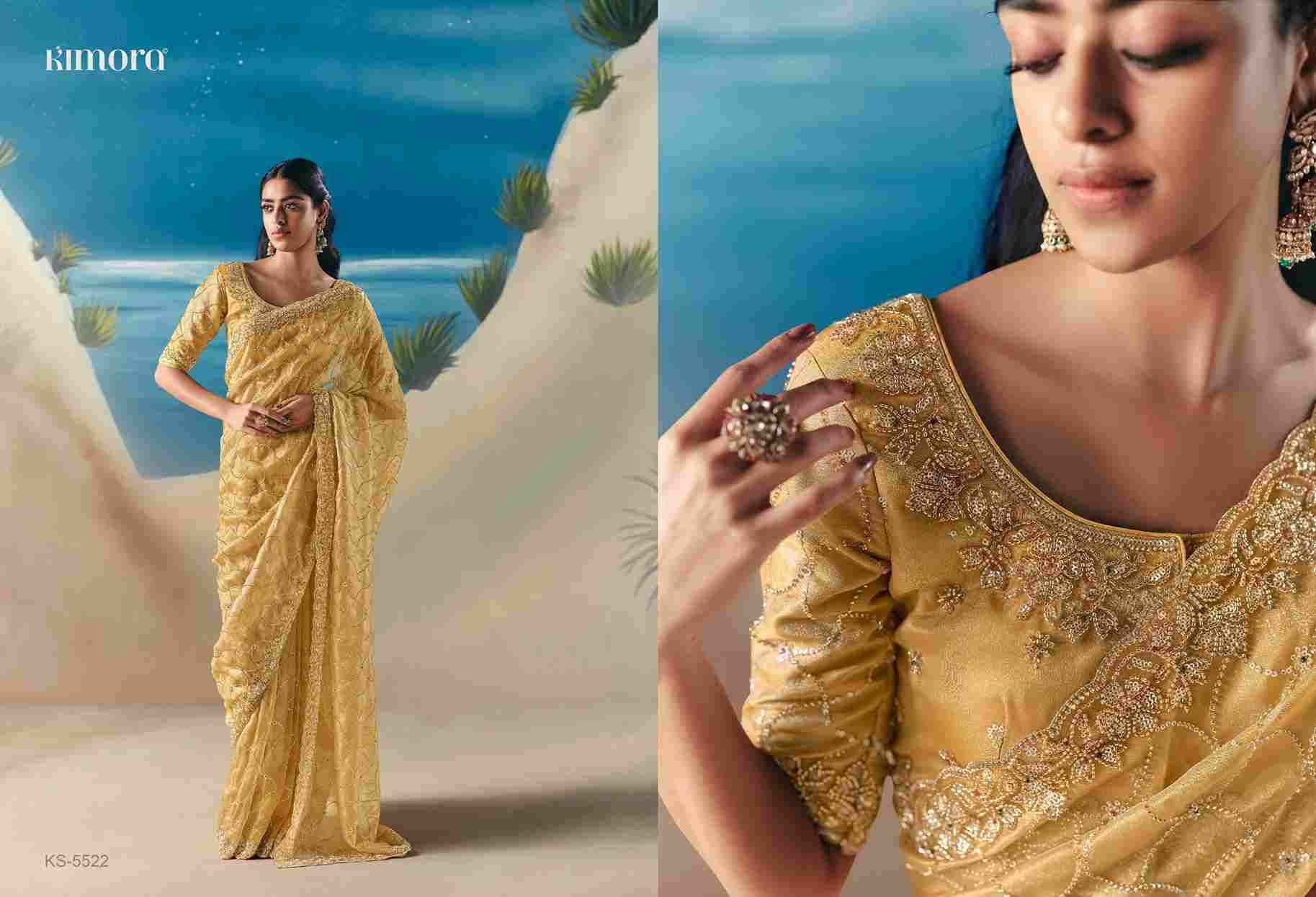 Chandanii By Kimora Fashion 5521 To 5531 Series Indian Traditional Wear Collection Beautiful Stylish Fancy Colorful Party Wear & Occasional Wear Organza Satin Sarees At Wholesale Price