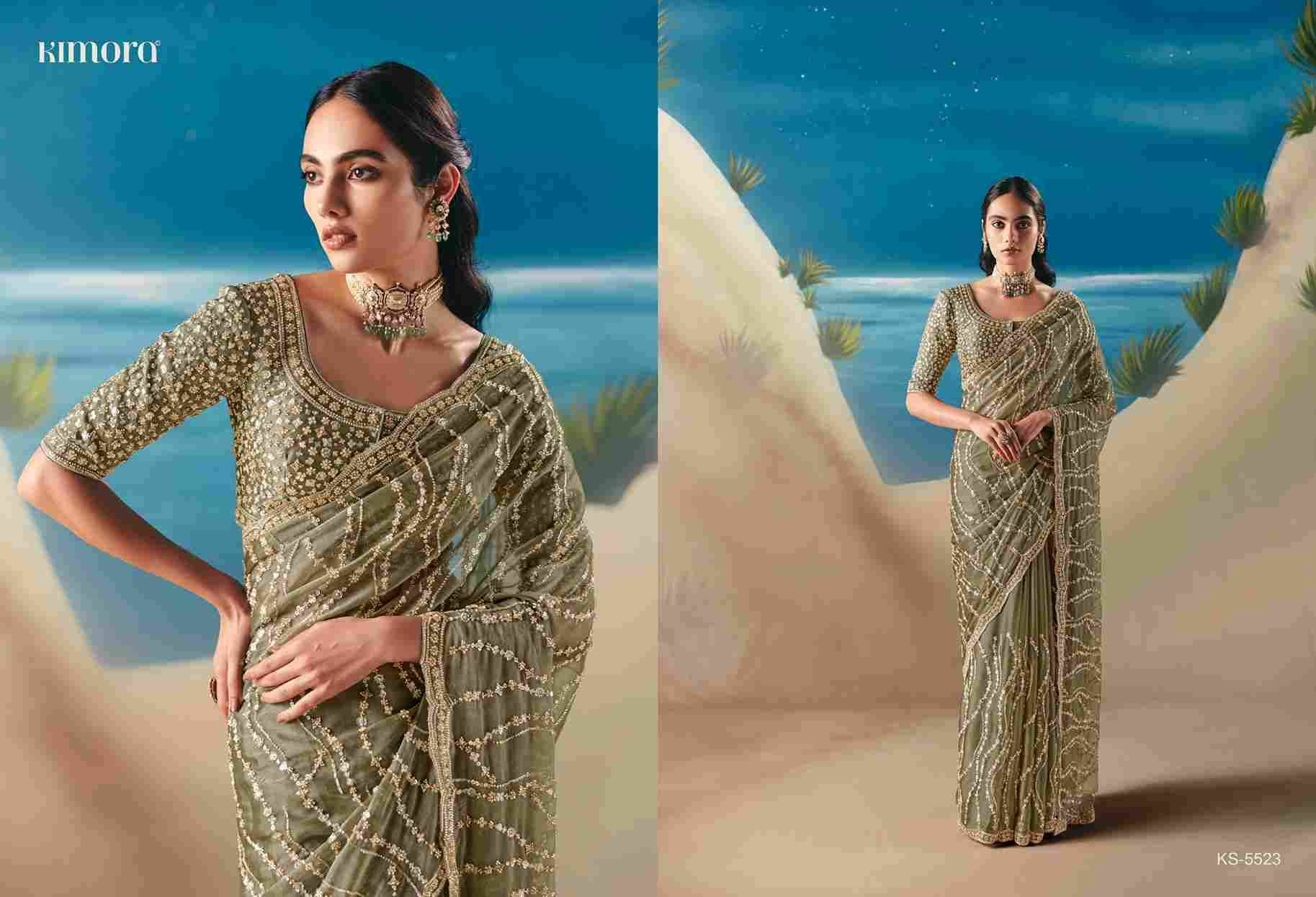 Chandanii By Kimora Fashion 5521 To 5531 Series Indian Traditional Wear Collection Beautiful Stylish Fancy Colorful Party Wear & Occasional Wear Organza Satin Sarees At Wholesale Price
