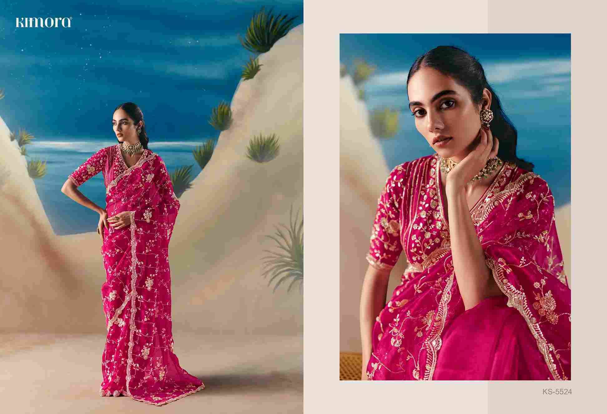 Chandanii By Kimora Fashion 5521 To 5531 Series Indian Traditional Wear Collection Beautiful Stylish Fancy Colorful Party Wear & Occasional Wear Organza Satin Sarees At Wholesale Price