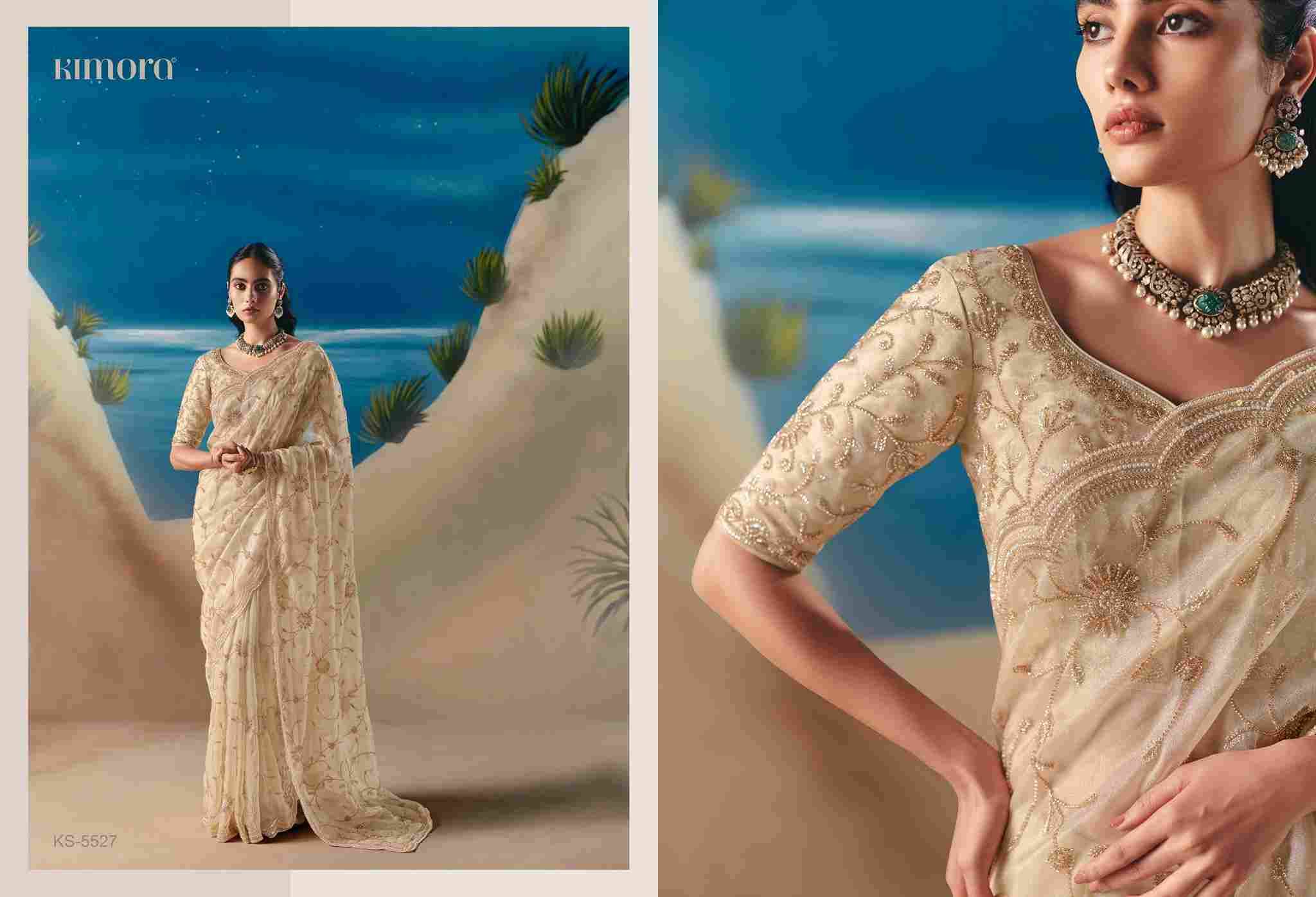 Chandanii By Kimora Fashion 5521 To 5531 Series Indian Traditional Wear Collection Beautiful Stylish Fancy Colorful Party Wear & Occasional Wear Organza Satin Sarees At Wholesale Price