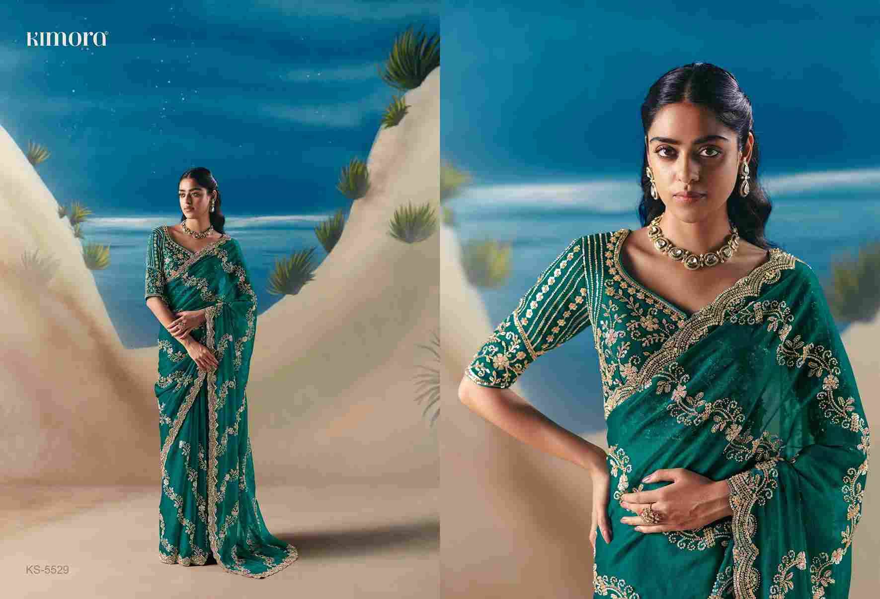 Chandanii By Kimora Fashion 5521 To 5531 Series Indian Traditional Wear Collection Beautiful Stylish Fancy Colorful Party Wear & Occasional Wear Organza Satin Sarees At Wholesale Price