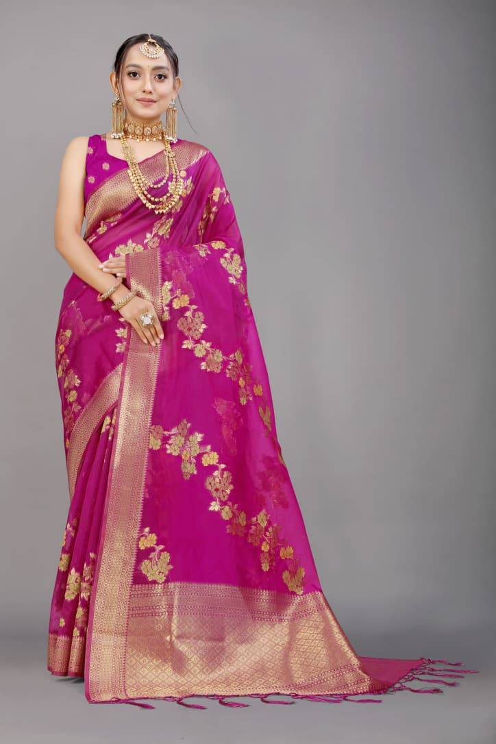 Pt-Virasat By Fashid Wholesale 01 To 04 Series Indian Traditional Wear Collection Beautiful Stylish Fancy Colorful Party Wear & Occasional Wear Pure Organza Silk Sarees At Wholesale Price