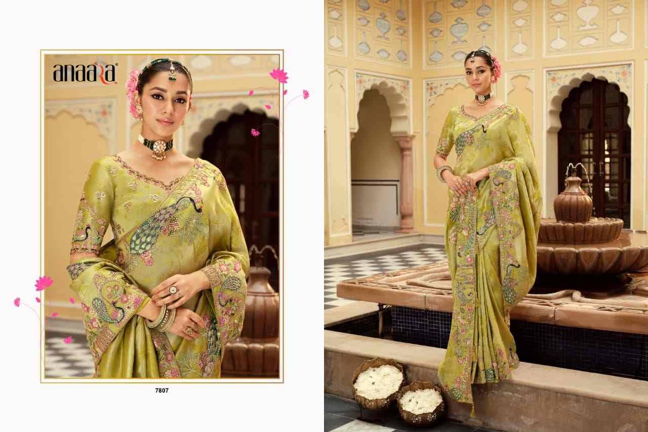 Anaara 7801 Series By Tathastu 7801 To 7812 Series Indian Traditional Bridal Wear Collection Beautiful Stylish Fancy Colorful Party Wear & Occasional Wear Silk Sarees At Wholesale Price