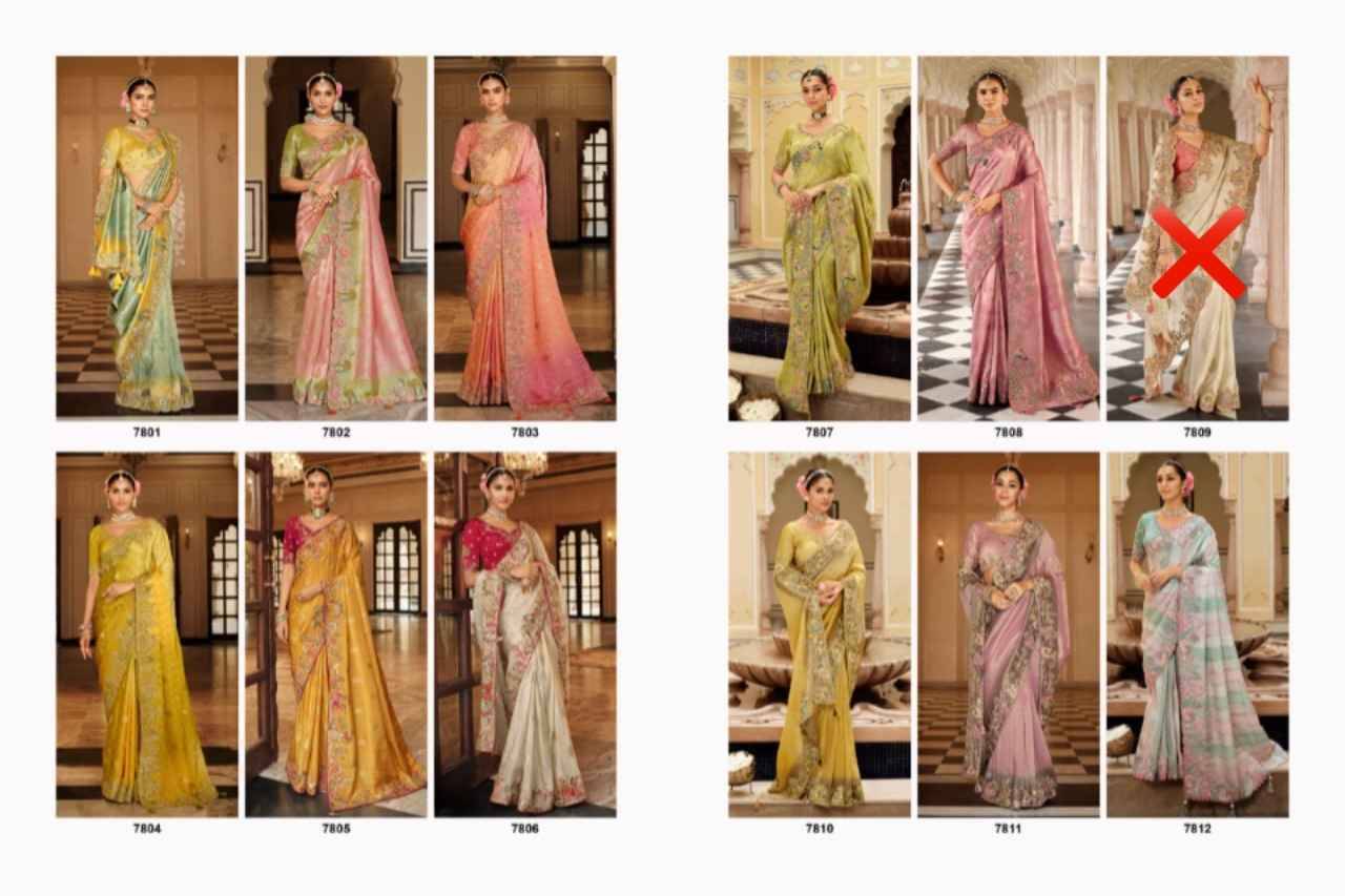 Anaara 7801 Series By Tathastu 7801 To 7812 Series Indian Traditional Bridal Wear Collection Beautiful Stylish Fancy Colorful Party Wear & Occasional Wear Silk Sarees At Wholesale Price