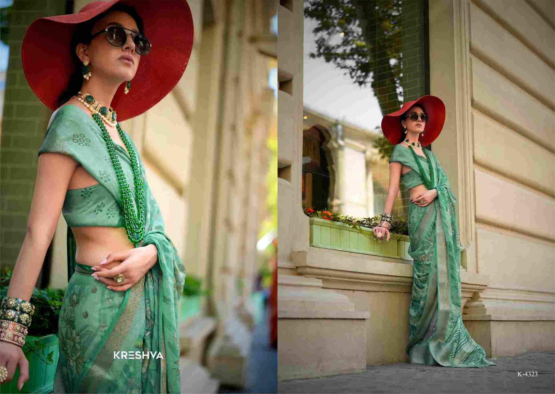 Harmony By Kreshva 4323 To 4326 Series Indian Traditional Wear Collection Beautiful Stylish Fancy Colorful Party Wear & Occasional Wear Georgette Sarees At Wholesale Price