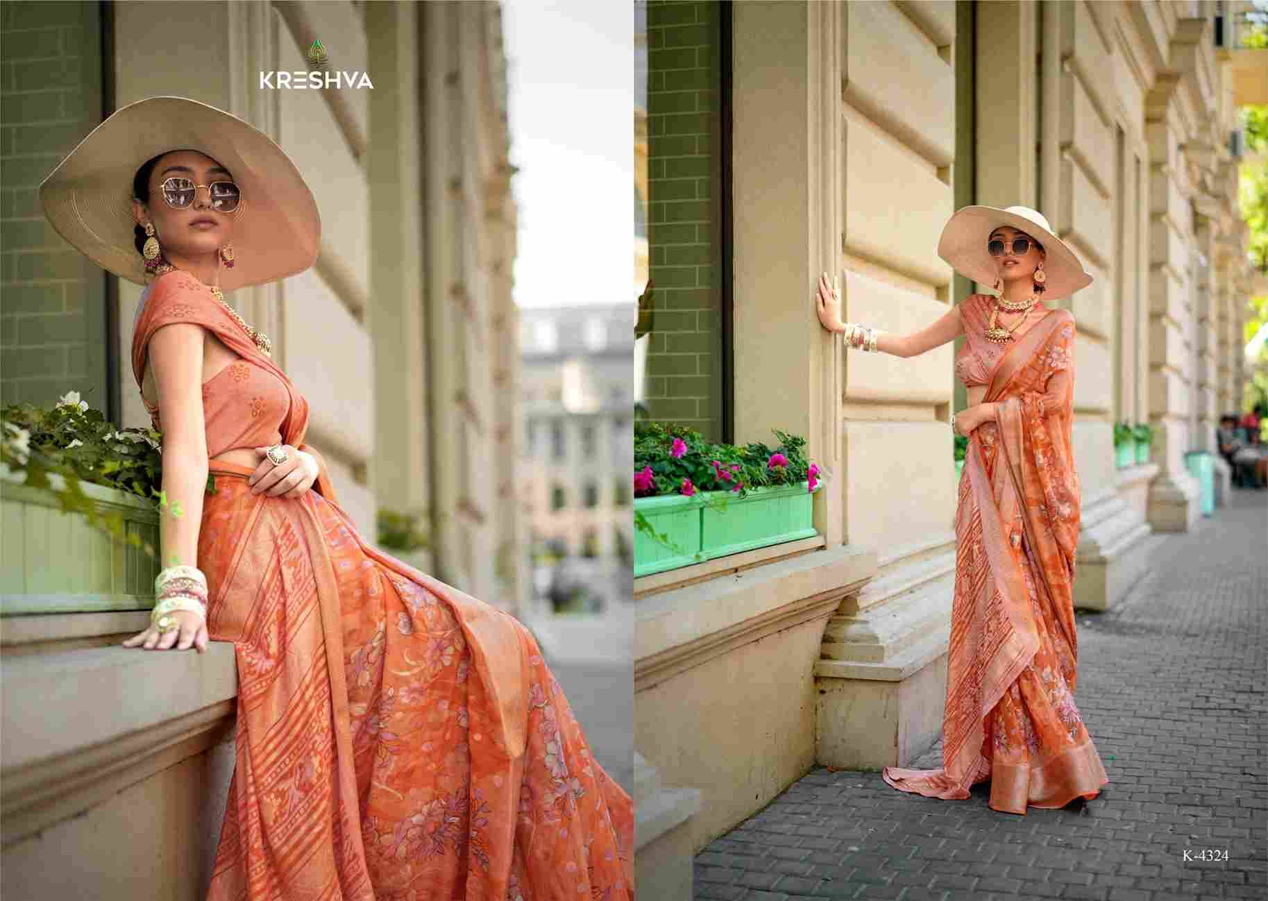 Harmony By Kreshva 4323 To 4326 Series Indian Traditional Wear Collection Beautiful Stylish Fancy Colorful Party Wear & Occasional Wear Georgette Sarees At Wholesale Price