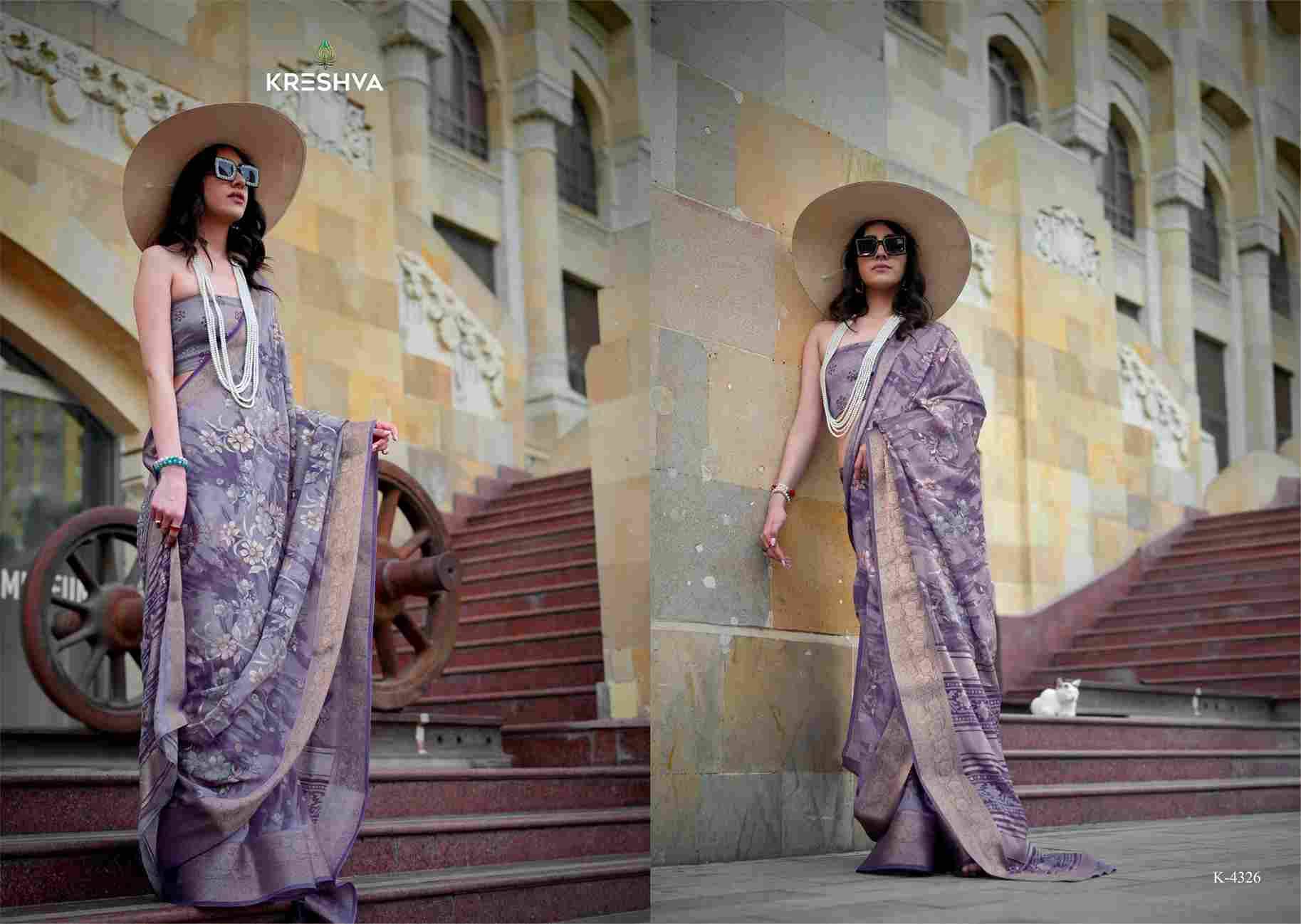 Harmony By Kreshva 4323 To 4326 Series Indian Traditional Wear Collection Beautiful Stylish Fancy Colorful Party Wear & Occasional Wear Georgette Sarees At Wholesale Price
