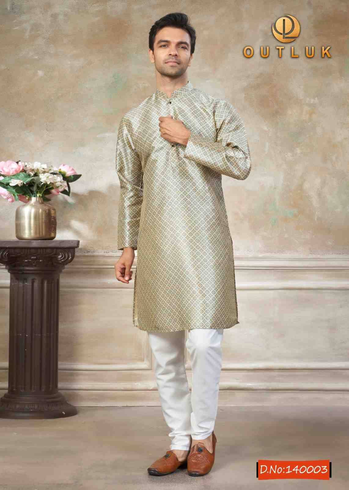 Outluk Vol-140 By Outluk 140001 To 140009 Series Beautiful Colorful Stylish Fancy Casual Wear & Ethnic Wear & Ready To Wear Pure Silk Kurtas With Pajamas At Wholesale Price