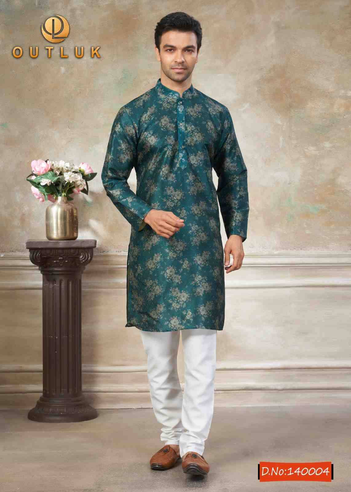 Outluk Vol-140 By Outluk 140001 To 140009 Series Beautiful Colorful Stylish Fancy Casual Wear & Ethnic Wear & Ready To Wear Pure Silk Kurtas With Pajamas At Wholesale Price