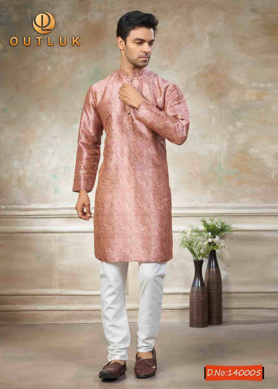 Outluk Vol-140 By Outluk 140001 To 140009 Series Beautiful Colorful Stylish Fancy Casual Wear & Ethnic Wear & Ready To Wear Pure Silk Kurtas With Pajamas At Wholesale Price