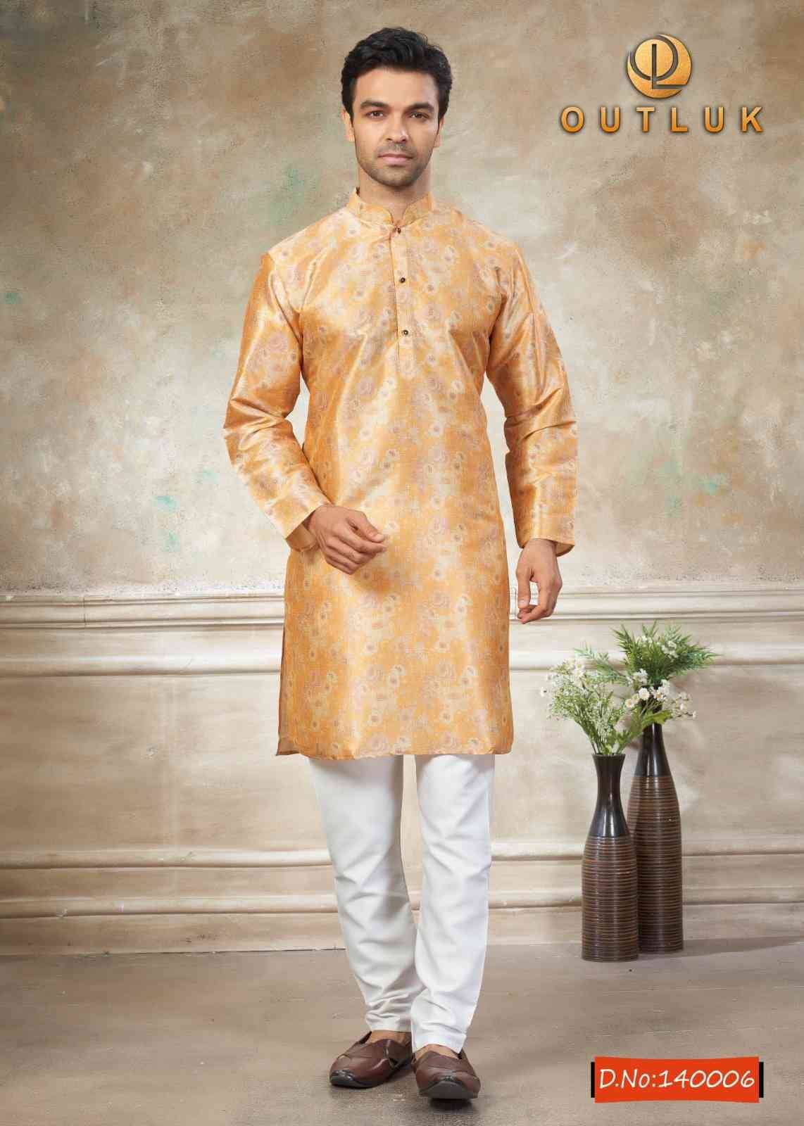 Outluk Vol-140 By Outluk 140001 To 140009 Series Beautiful Colorful Stylish Fancy Casual Wear & Ethnic Wear & Ready To Wear Pure Silk Kurtas With Pajamas At Wholesale Price