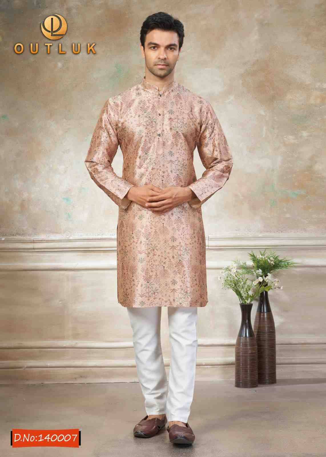 Outluk Vol-140 By Outluk 140001 To 140009 Series Beautiful Colorful Stylish Fancy Casual Wear & Ethnic Wear & Ready To Wear Pure Silk Kurtas With Pajamas At Wholesale Price