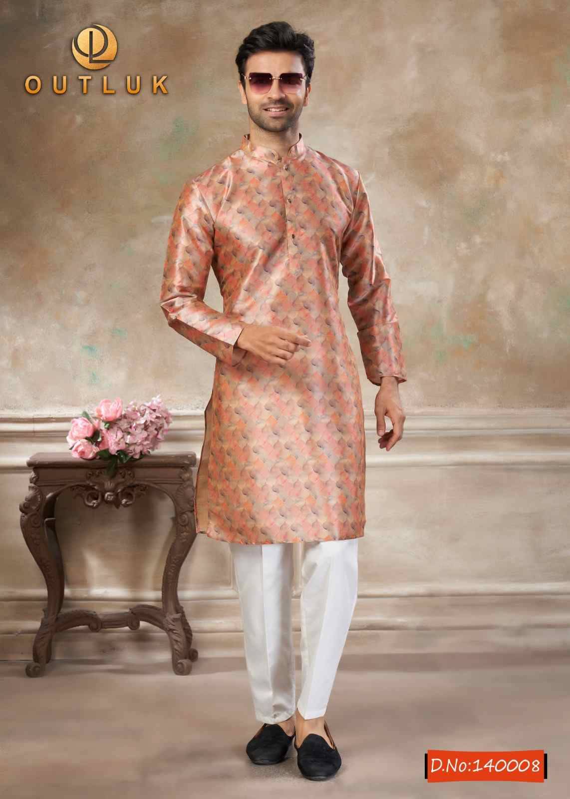 Outluk Vol-140 By Outluk 140001 To 140009 Series Beautiful Colorful Stylish Fancy Casual Wear & Ethnic Wear & Ready To Wear Pure Silk Kurtas With Pajamas At Wholesale Price