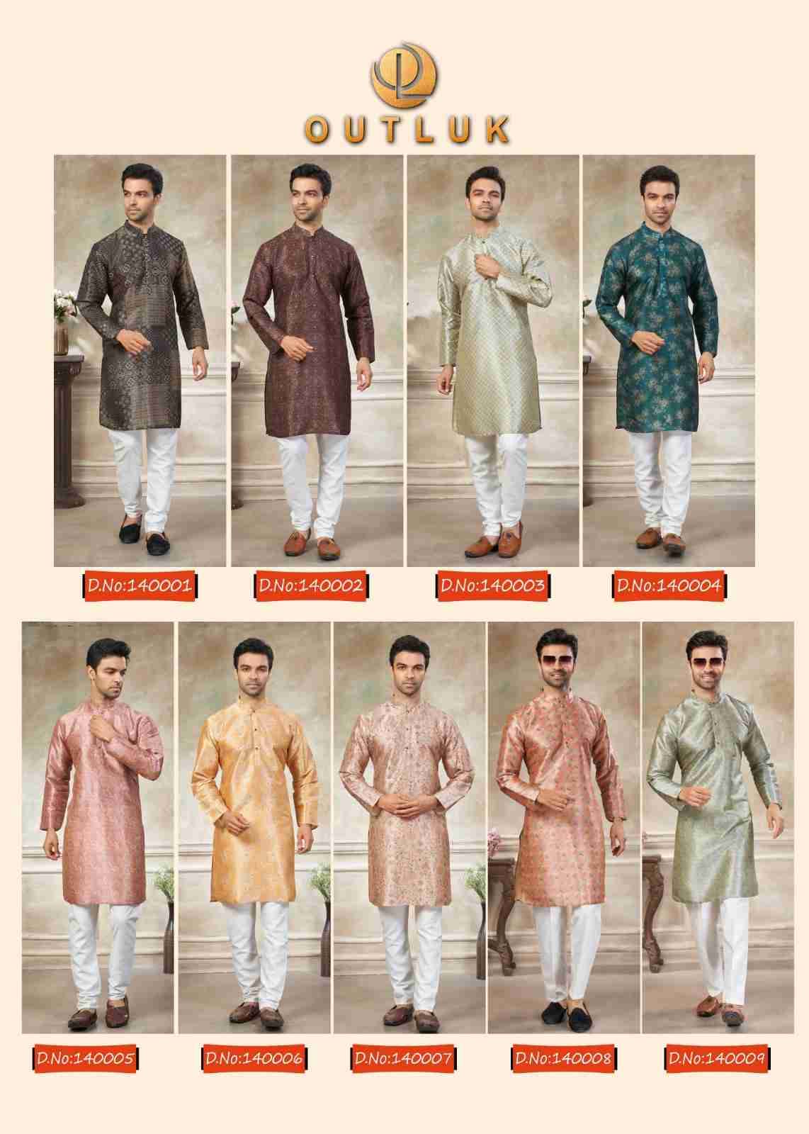 Outluk Vol-140 By Outluk 140001 To 140009 Series Beautiful Colorful Stylish Fancy Casual Wear & Ethnic Wear & Ready To Wear Pure Silk Kurtas With Pajamas At Wholesale Price