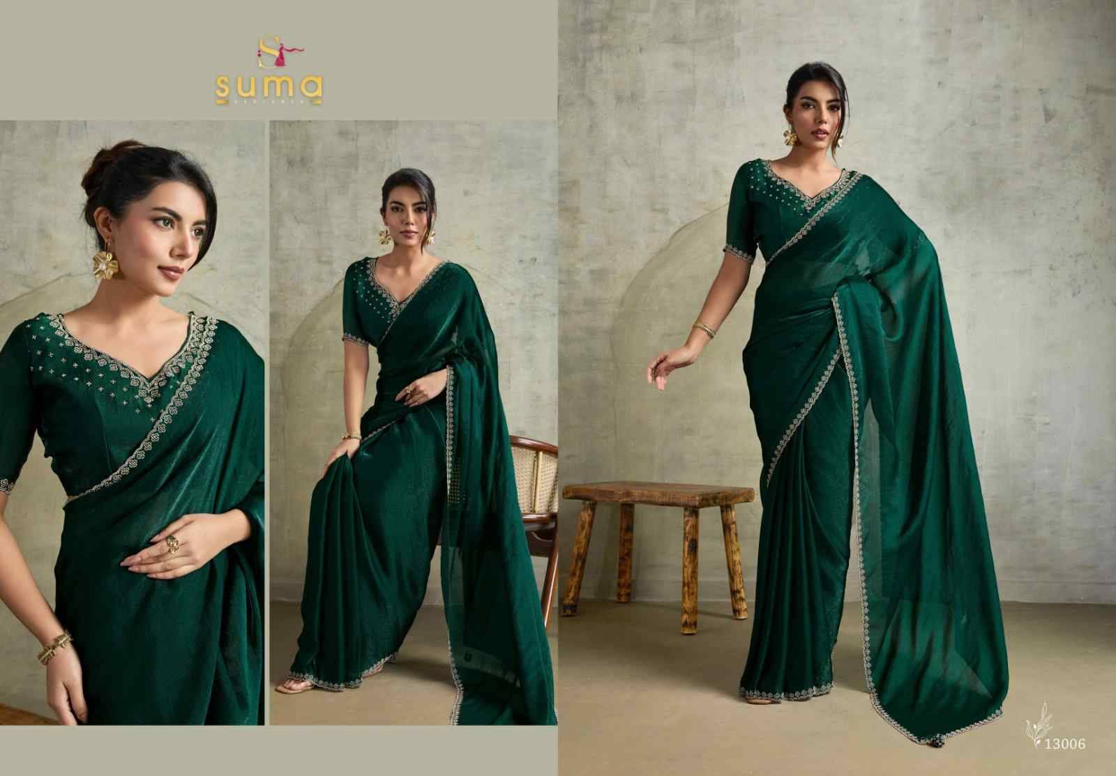 Amelia By Suma 13001 To 13008 Series Indian Traditional Wear Collection Beautiful Stylish Fancy Colorful Party Wear & Occasional Wear Chiffon Sarees At Wholesale Price