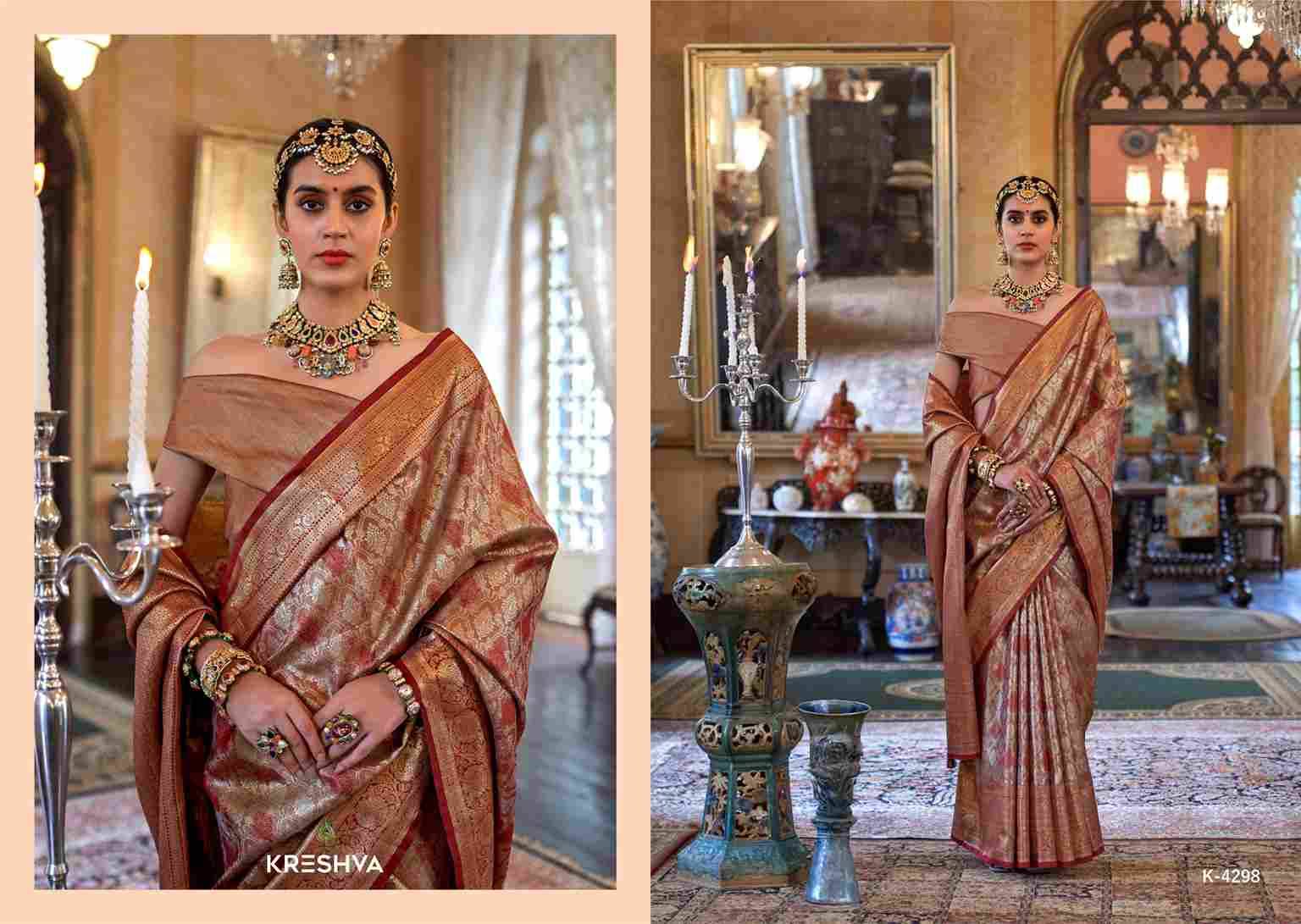 Mangalsutra By Kreshva 4293 To 4298 Series Indian Traditional Wear Collection Beautiful Stylish Fancy Colorful Party Wear & Occasional Wear Silk Sarees At Wholesale Price