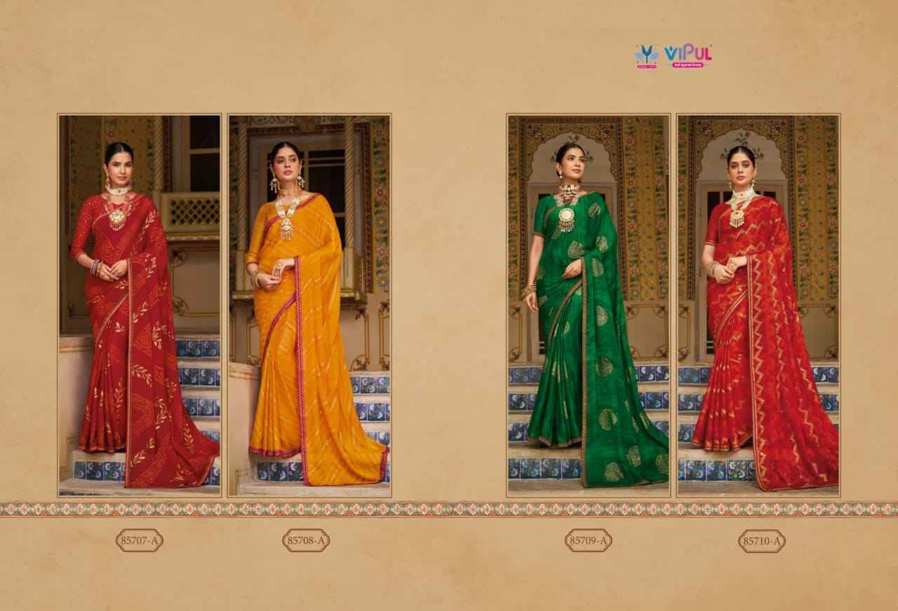 Sajilee Vol-2 By Vipul Fashion 85707 To 85710 Series Designer Festive Suits Beautiful Fancy Stylish Colorful Party Wear & Occasional Wear Georgette With Embroidery Dresses At Wholesale Price