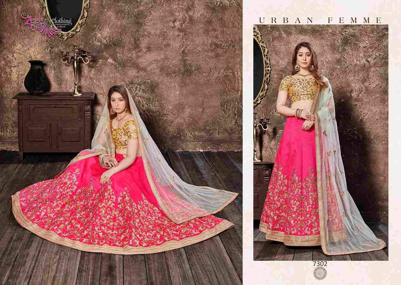 Neo Romantic By Zeel Clothing 7301 To 7305 Series Designer Beautiful Collection Occasional Wear & Party Wear Velvet/Silk Lehengas At Wholesale Price