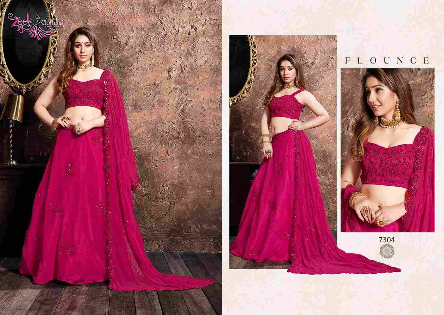 Neo Romantic By Zeel Clothing 7301 To 7305 Series Designer Beautiful Collection Occasional Wear & Party Wear Velvet/Silk Lehengas At Wholesale Price