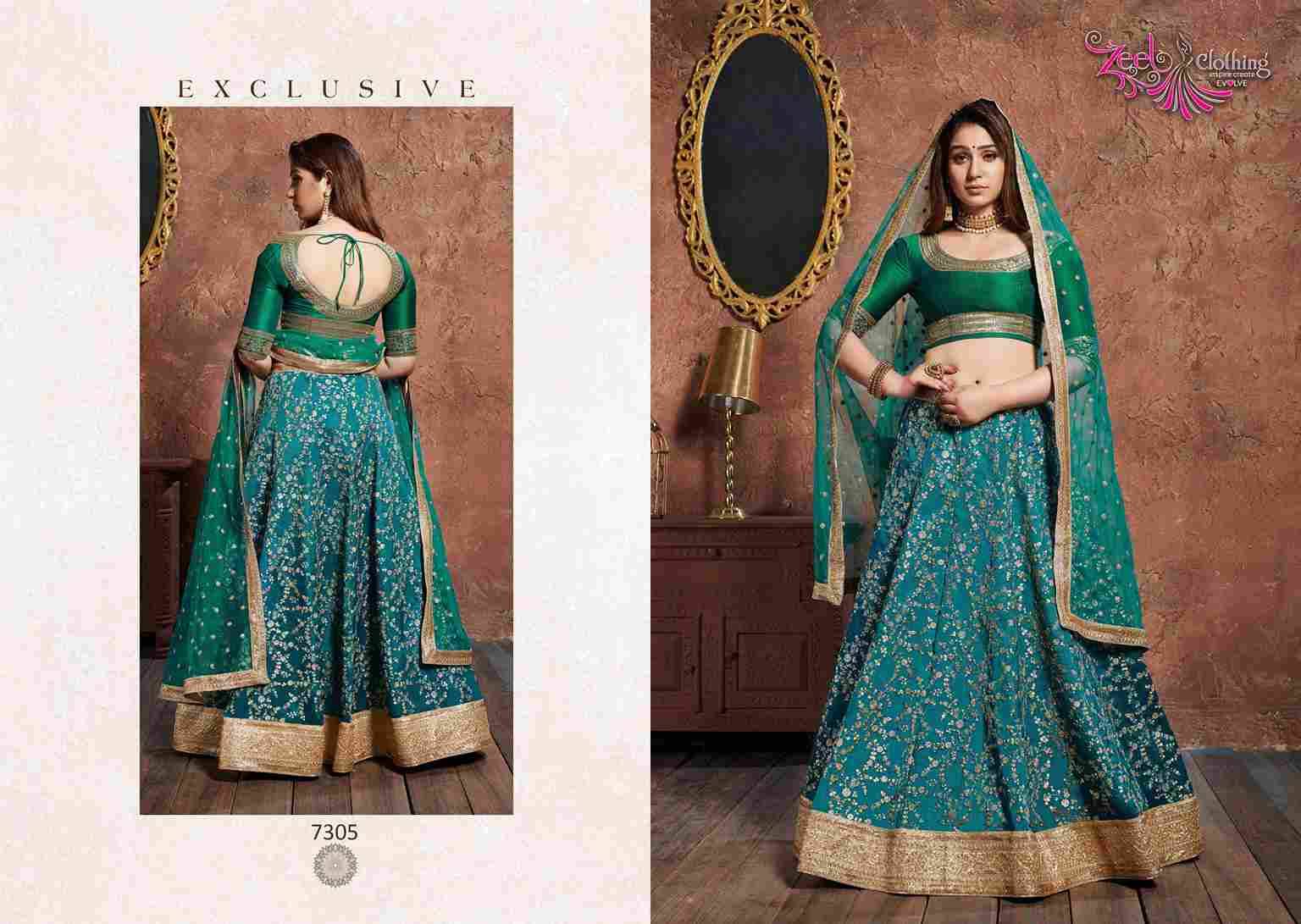 Neo Romantic By Zeel Clothing 7301 To 7305 Series Designer Beautiful Collection Occasional Wear & Party Wear Velvet/Silk Lehengas At Wholesale Price