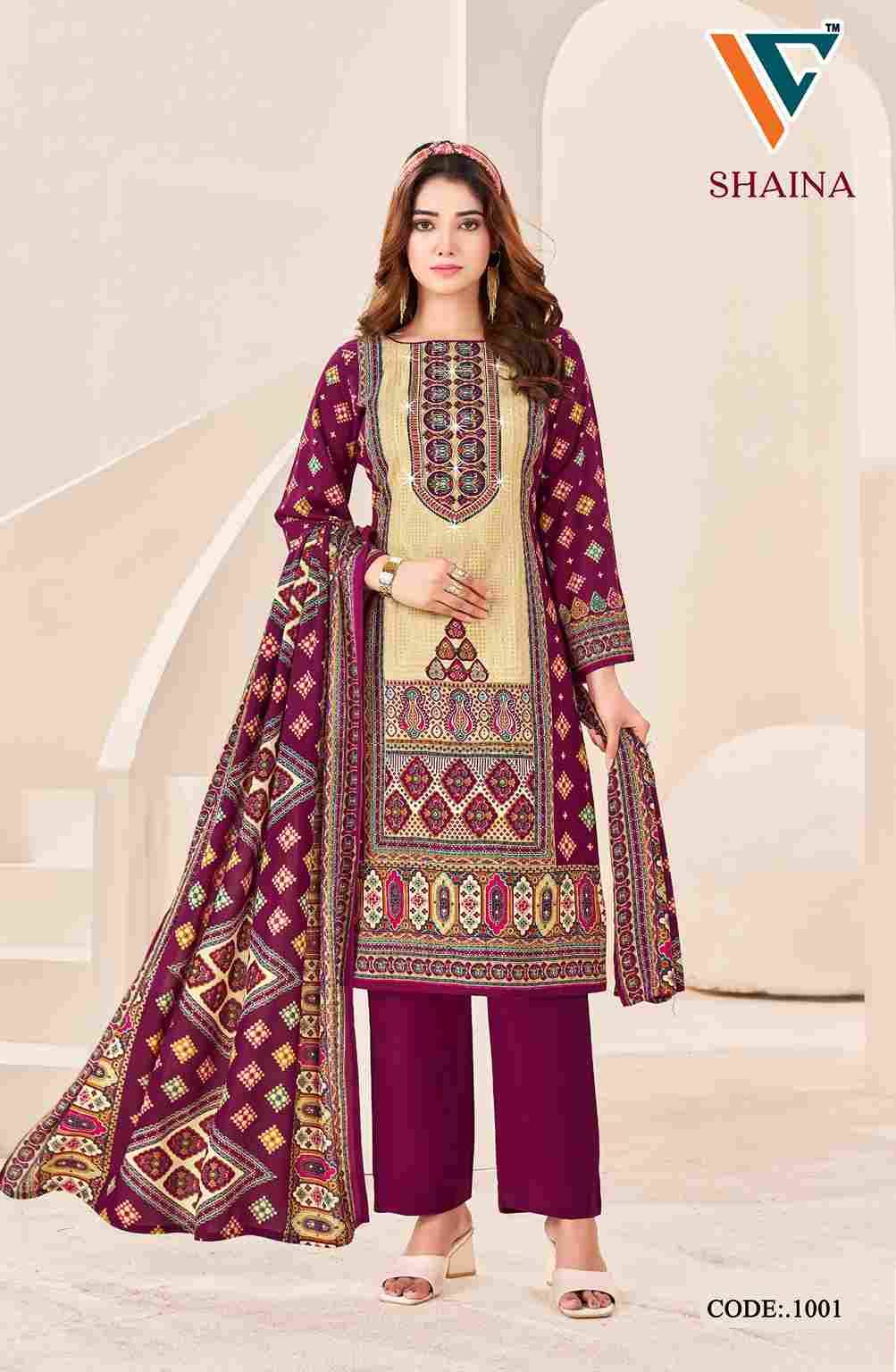 Shaina Vol-1 By Vandana Creation 1001 To 1008 Series Beautiful Festive Suits Stylish Fancy Colorful Casual Wear & Ethnic Wear Viscose Rayon Print Dresses At Wholesale Price