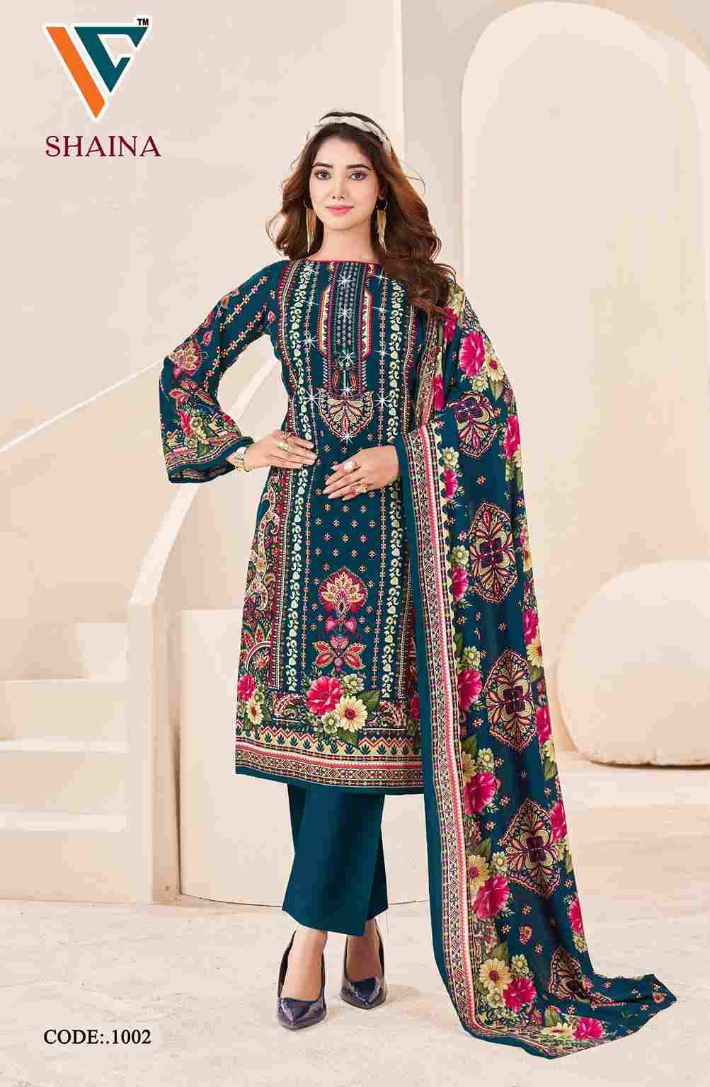 Shaina Vol-1 By Vandana Creation 1001 To 1008 Series Beautiful Festive Suits Stylish Fancy Colorful Casual Wear & Ethnic Wear Viscose Rayon Print Dresses At Wholesale Price